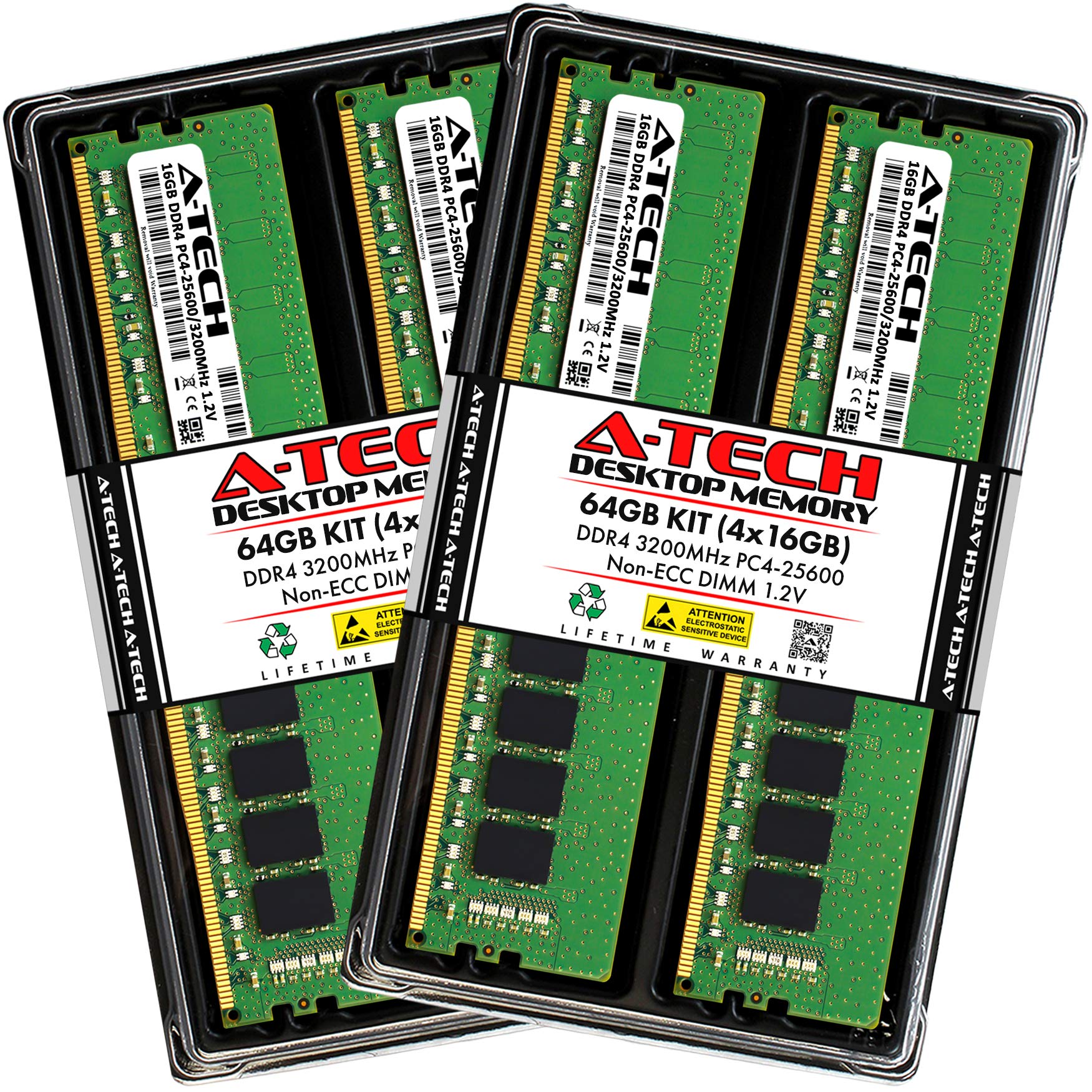 A-Tech 8GB DDR4 3200 MHz UDIMM PC4-25600 (PC4-3200AA) CL22 DIMM Non-ECC Desktop RAM Memory Module