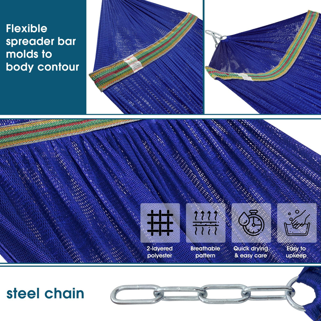 Tranquillo Unity Adjustable Hammock Stand, Hammocks Stands for The Garden, 800 lbs Capacity Steel Double Hammock Stand for 2 Persons, Premium Pre-Assembled Stand (Steel, Aegean)
