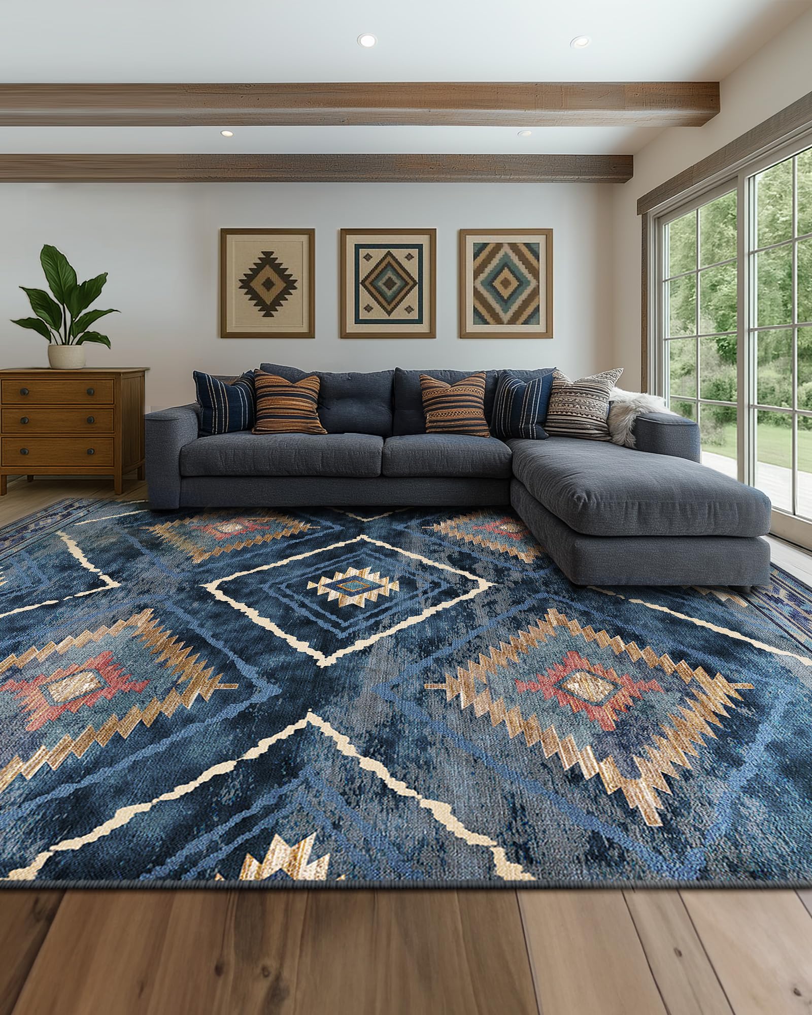 BESTSWEETIE Area Rug 2x3 Rug Machine Washable Non-Slip Low Pile Print Pattern Western Rug for Living Room Bedroom Entryway Tribal Series-Abstract/Cowhide