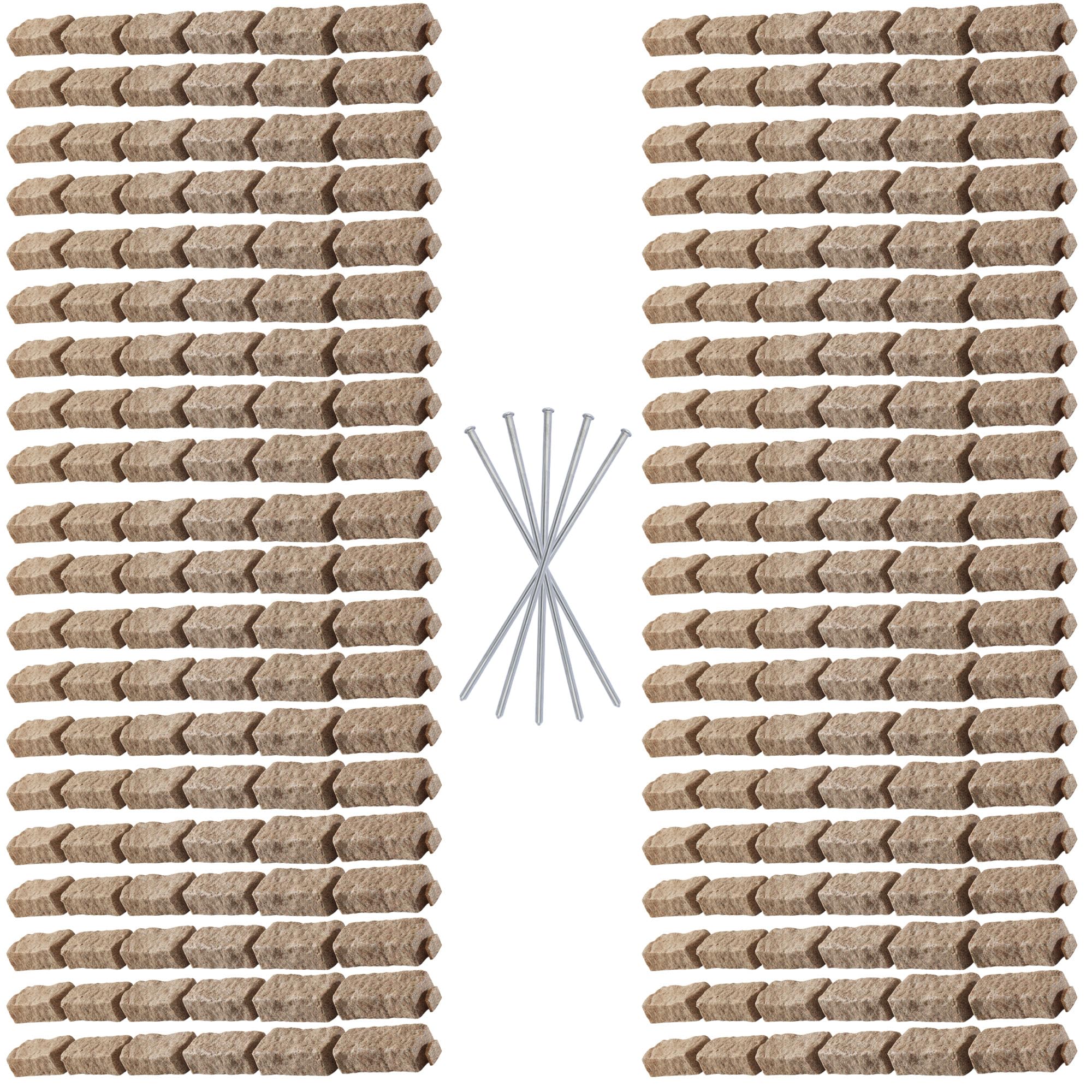 Beuta Landscape Edging | Garden Edging Border | Faux Stone Bricks for Lawn edging, Flower beds, Pathways & Yard Edging– 1 Pack | Each Section Has 6 Bricks 48"L x 4"W x 2.25"H | 3 Spikes |Cobblestone