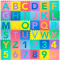 ProSource Kids Foam Puzzle Floor Play Mat with Shapes & Colors 36 Tiles, 12"x12" and 24 Borders