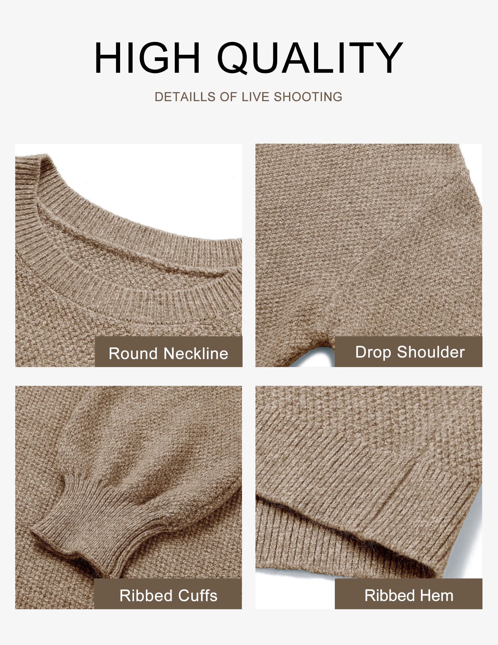 MEROKEETY Sweaters for Women Fall Winter 2026 Oversized Pullover Spring Crew Neck Long Sleeve Heathered Knit Tops