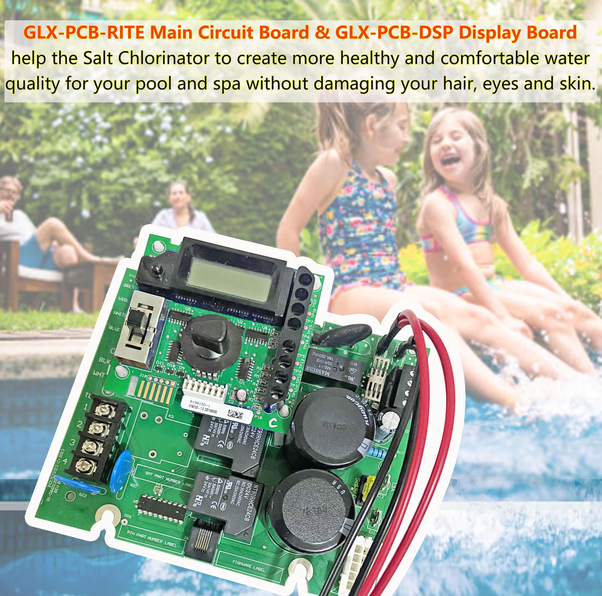 2026 New Upgraded GLX-PCB-RITE Main Circuit Board & GLX-PCB-DSP Display Board，Compatible with Hayward Goldline Aqua Rite Salt Chlorine Generators，Replacement for Hayward aquarite Circuit Board