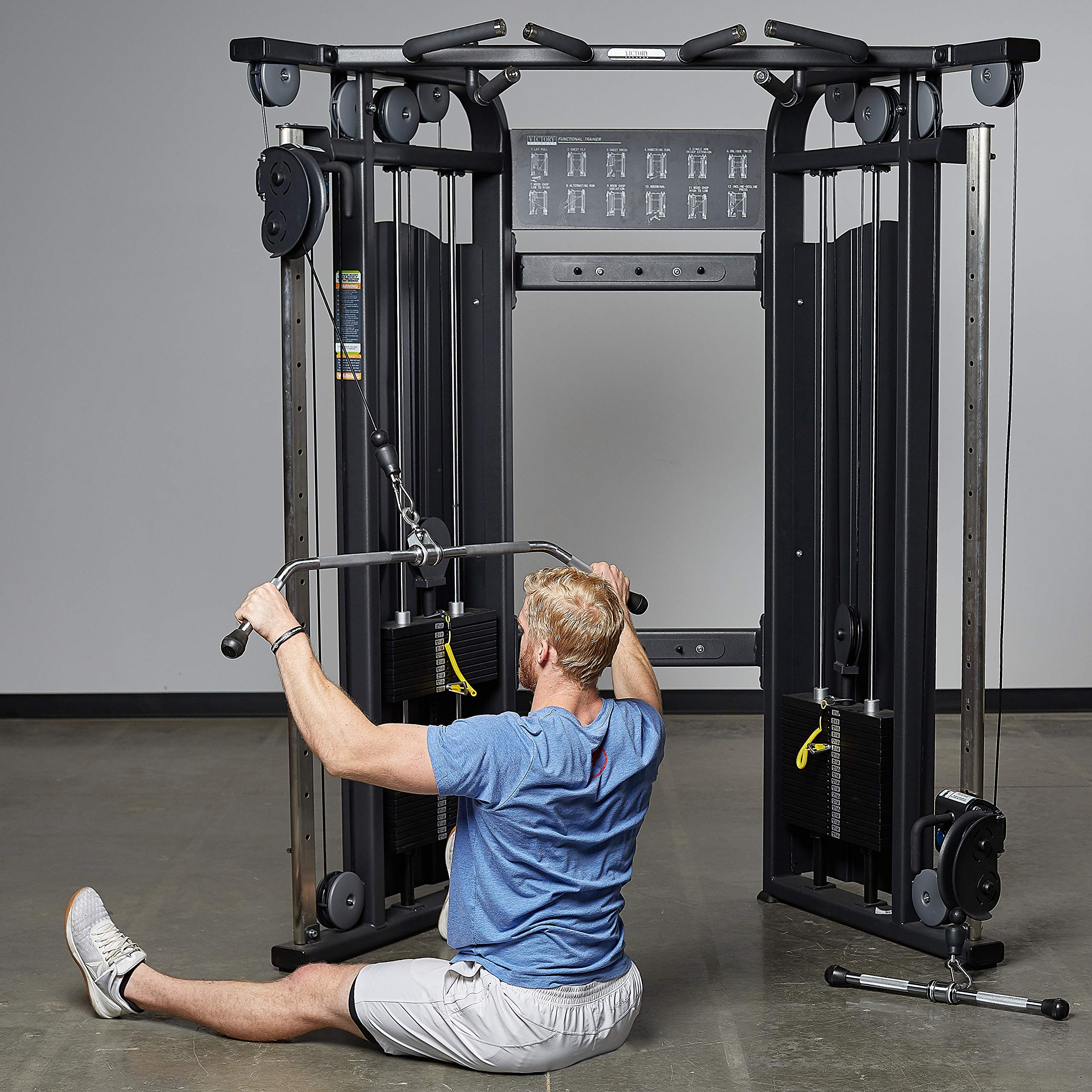 REP Fitness LAT Pulldown and Low Row Cable Machine Attachments and Functional Trainer Attachments – Curl Bar, D-Handle, Ankle Cuff, Tricep Rope, Sports Handle, Straight Bar, Row, Chinning Triangle