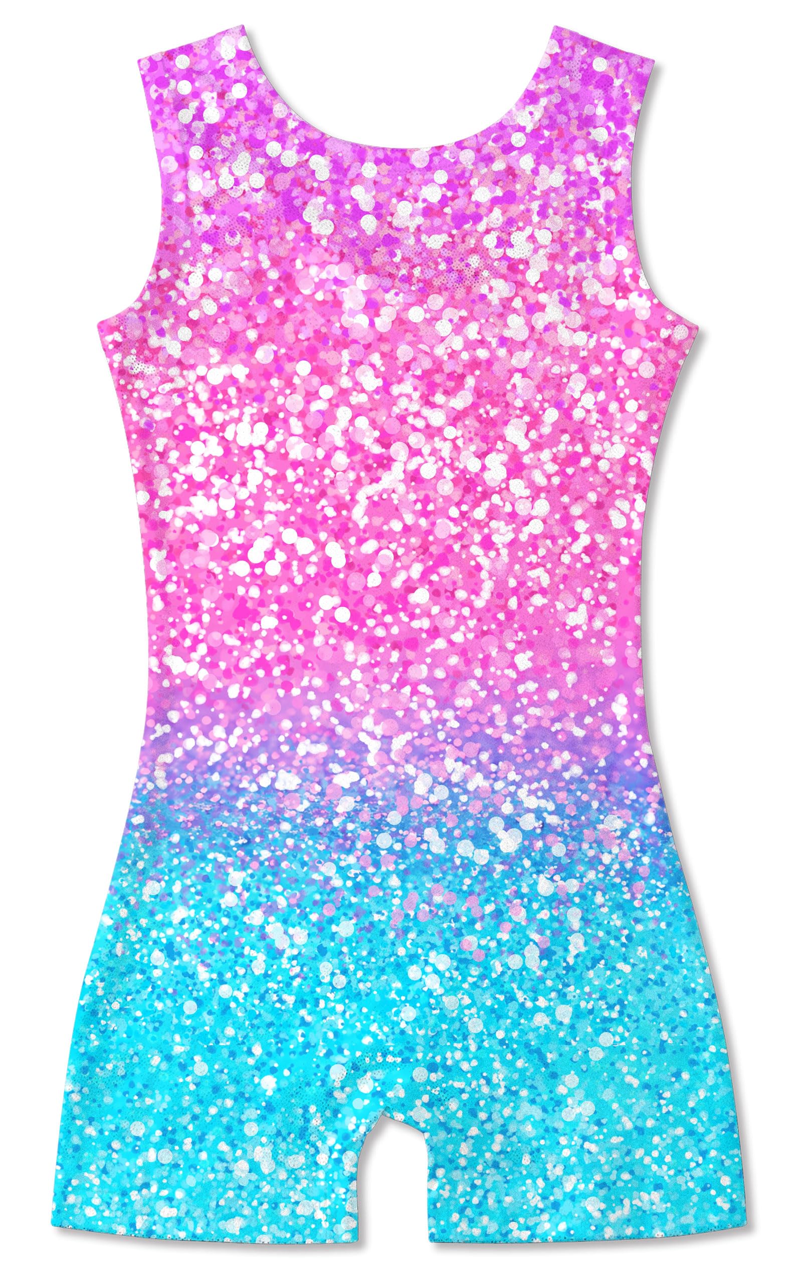 Funnycokid Gymnastics Leotards for Girls with Shorts Sparkly Kids Biketards Dance Unitard 3-10 Years