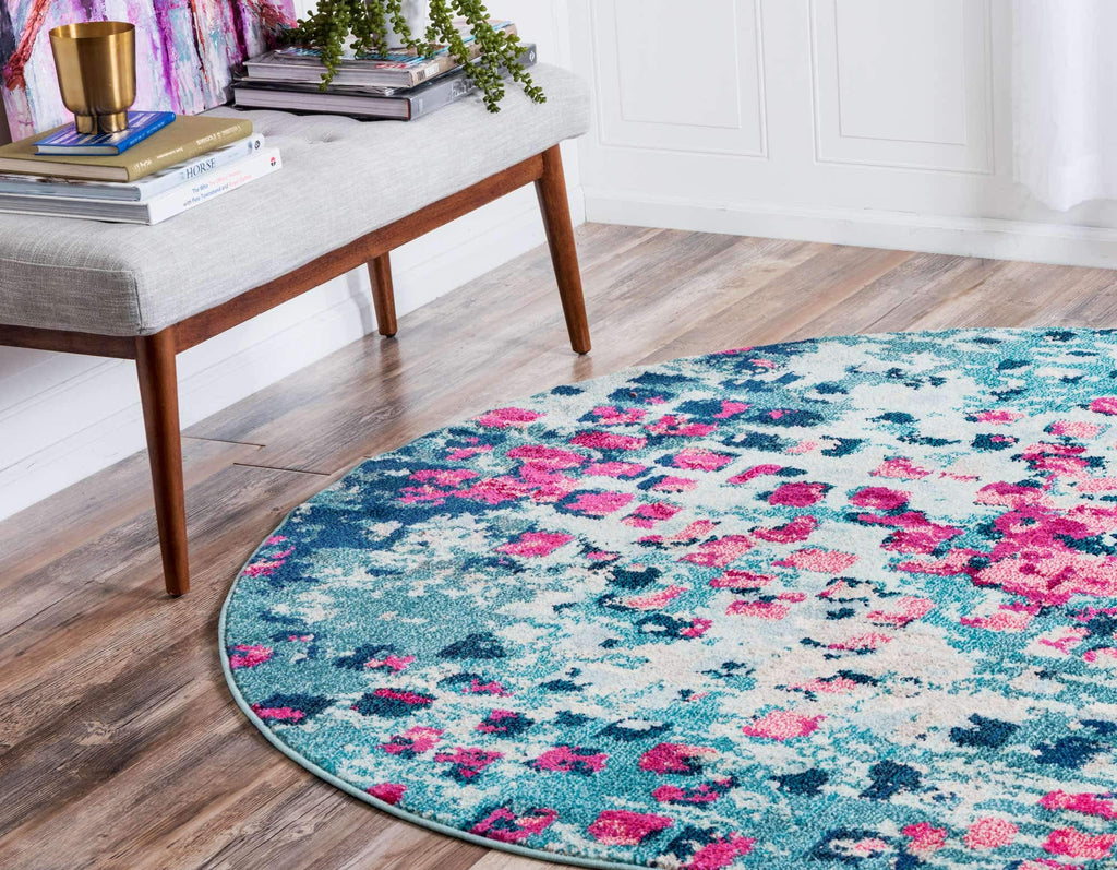 Unique Loom Jardin Collection Colorful, Vibrant, Abstract, Modern Area Rug (2' 0 x 3' 0 Rectangular, Multi/ Blue)