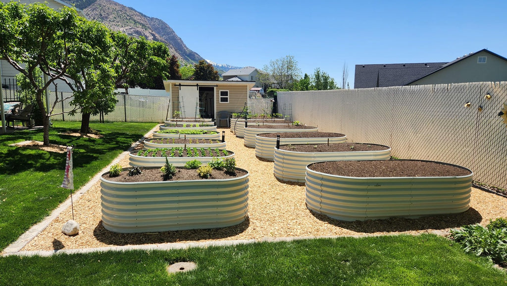A ANLEOLIFE 2-Pack 3ft x 24” Tall Galvanized Raised Garden Beds Outdoor, Round Metal Planter Box for Planting Vegetables Flowers Herb, Anti-Rust & Easy-Setup, Quartz Grey