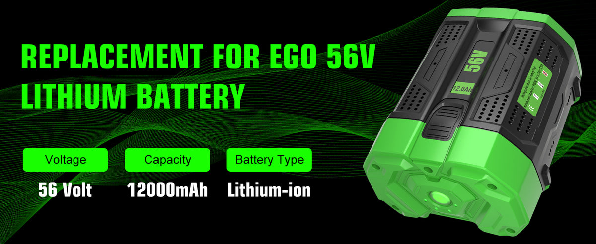 12000mAh 56V Replacement for EGO 56V Lithium Battery Compatible with EGO 56 Volt Battery Power+ Tools BA2800 BA4200 BA4200T CS1604 CS1804 CS1403 HT2400 LB6504 LB5804 LB6500 LB4800 PH1400 Tools(Black)