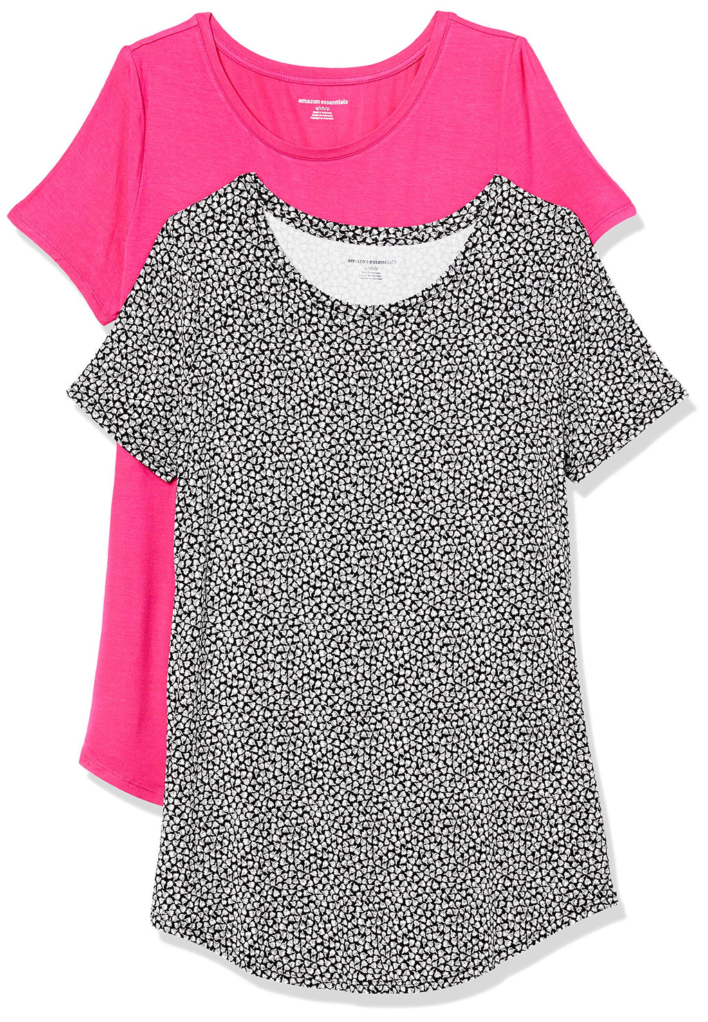 Amazon Essentials Women's Short-Sleeve Scoopneck Tunic Tops, Pack of 2