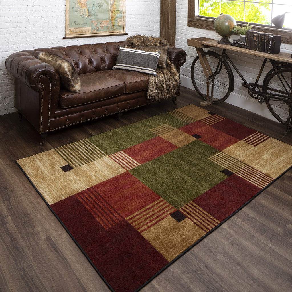 Mohawk Home Alliance Modern Geometric 1' 8" x 2' 10" Area Rug - Red - Perfect for Living Room, Dining Room, Office