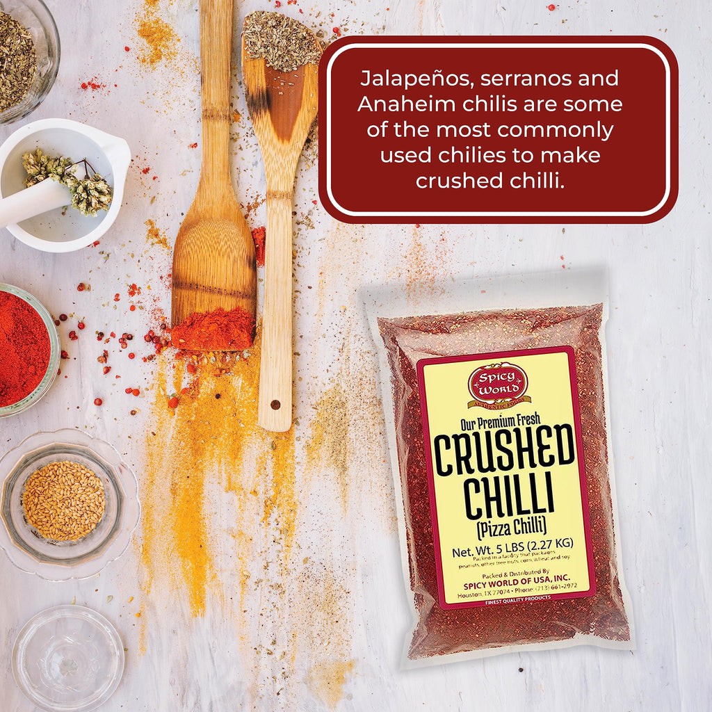Crushed Red Pepper Flakes 5 Pound Bulk Value Pack - Chili Flakes - by Spicy World