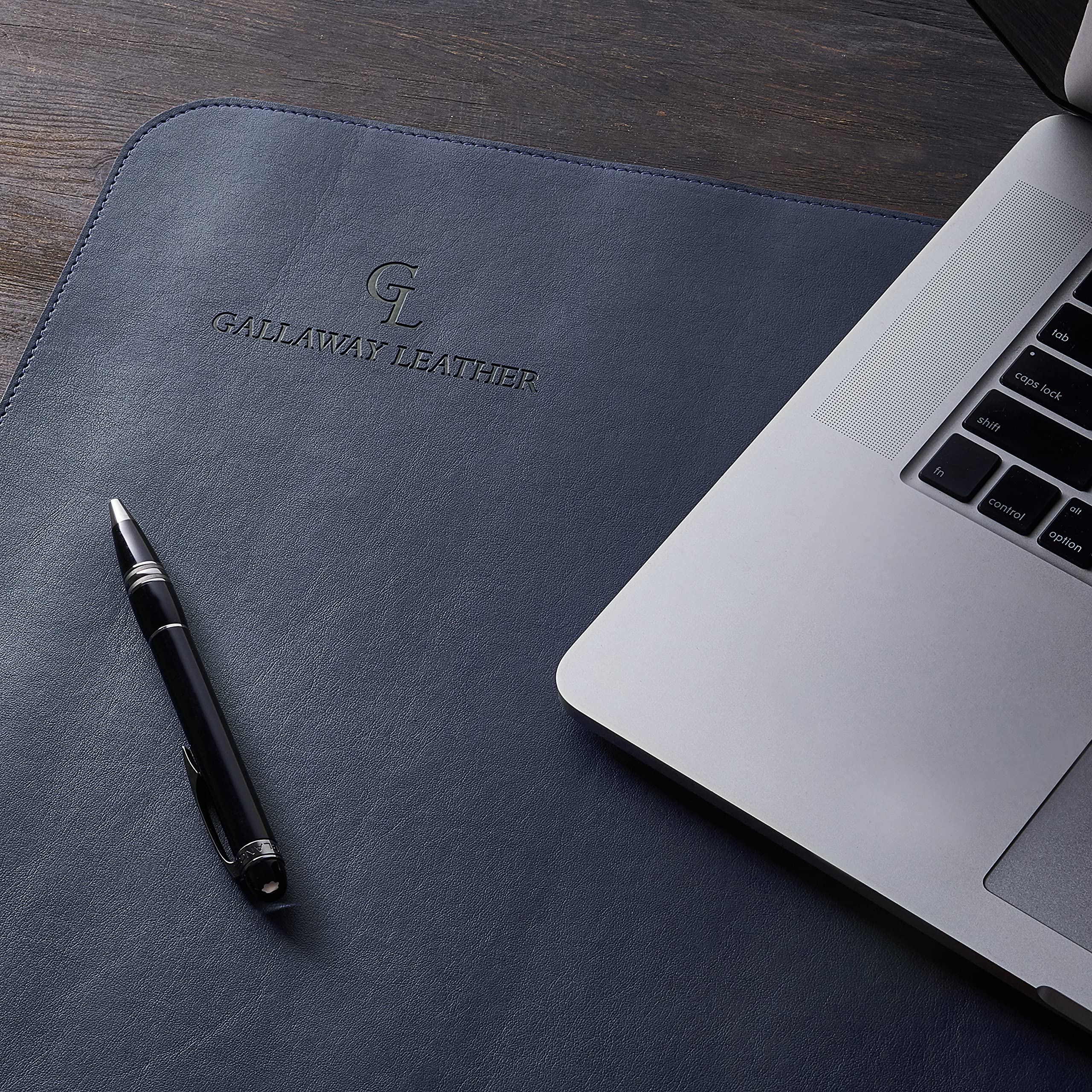 Gallaway Leather Desk Mat,Desk Writing Pad - Office Desk Pad, Medium 24" x 14" Black, Desk Mats on Top of Desks, Gift Ready Elegant Computer Desk Mat Desk Cover Desk Pad Protector PU Leather