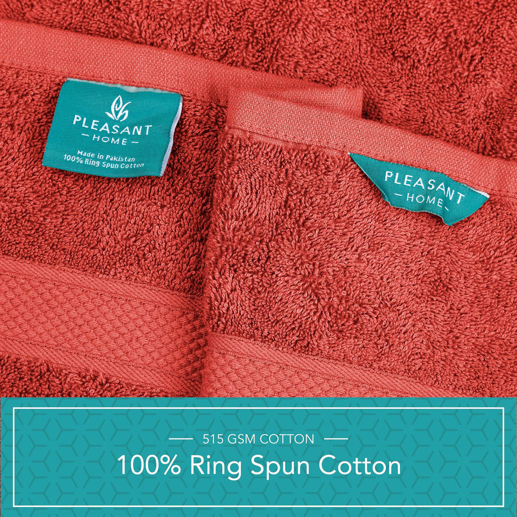 Pleasant Home Bath Towels Set of 6 (24” x 50”) 100% Cotton, 515 GSM | Lightweight, Soft & Highly Absorbent Luxury Towels for Bathroom | for Gym, Pool & Spa | 6 Pack, Gray