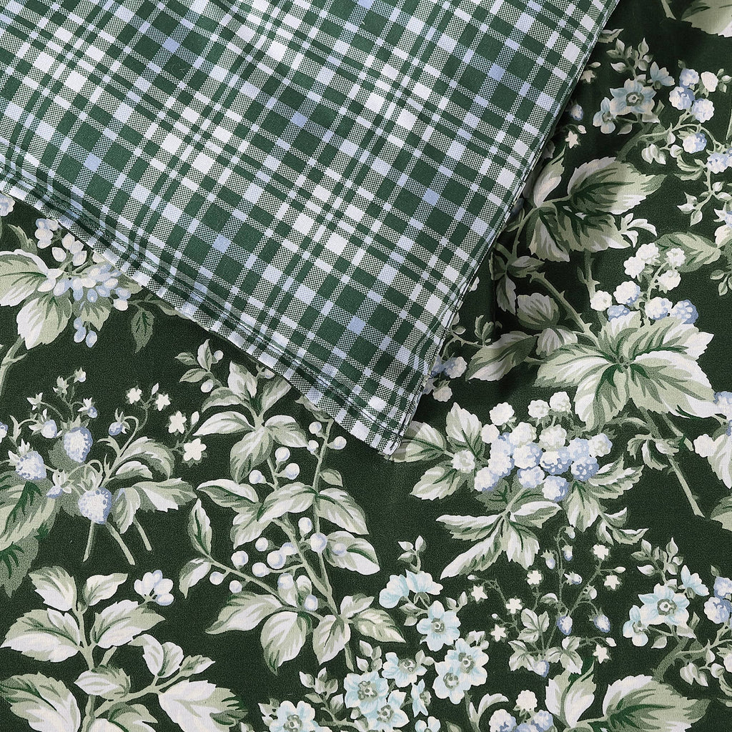 Laura Ashley - Duvet Set, Super Soft & Cozy Bedding, Includes Matching Shams & Bonus Throw Pillow Covers, Coquette Room Decor (Hope Patchwork Blue, Twin)