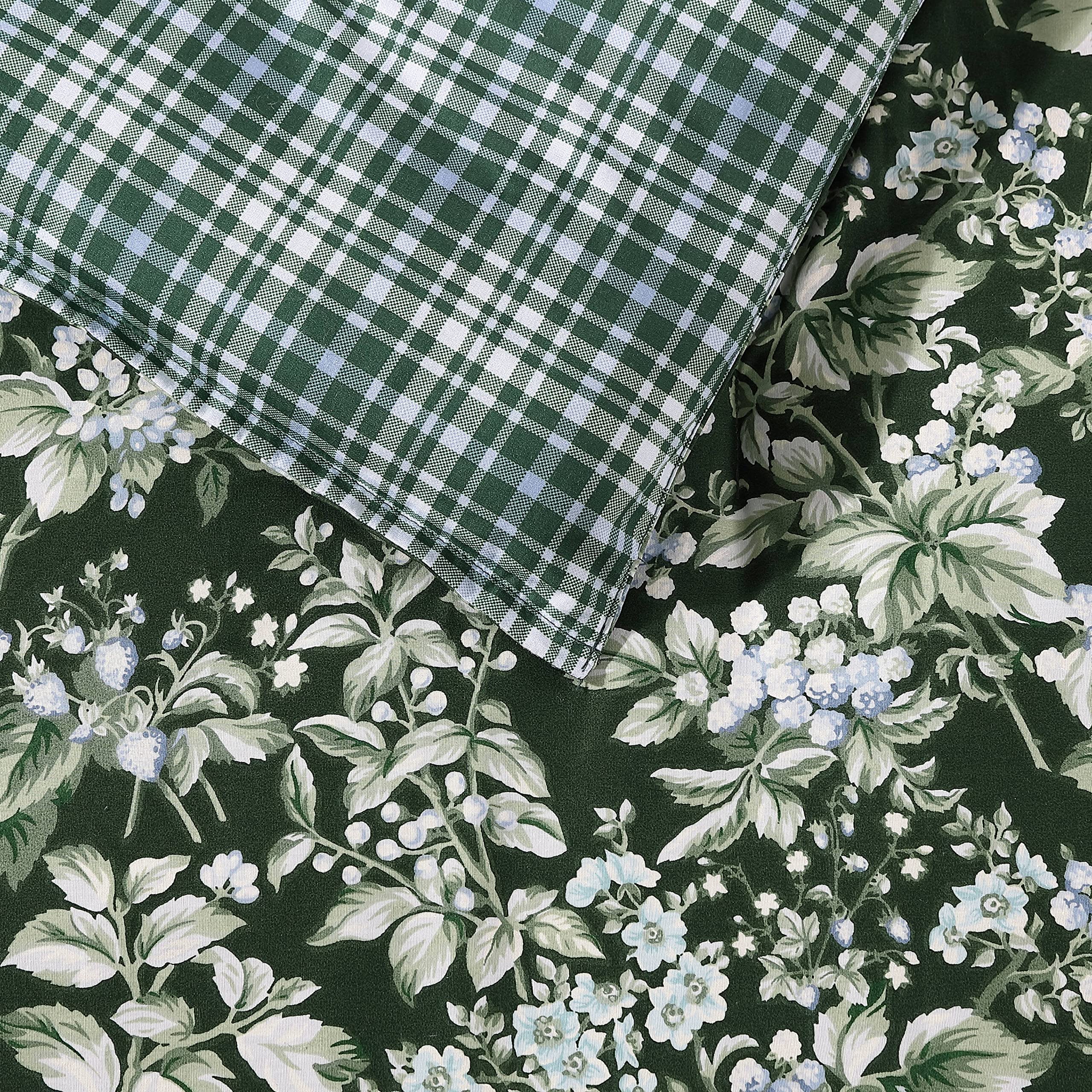 Laura Ashley - Duvet Set, Super Soft & Cozy Bedding, Includes Matching Shams & Bonus Throw Pillow Covers, Coquette Room Decor (Hope Patchwork Blue, Twin)