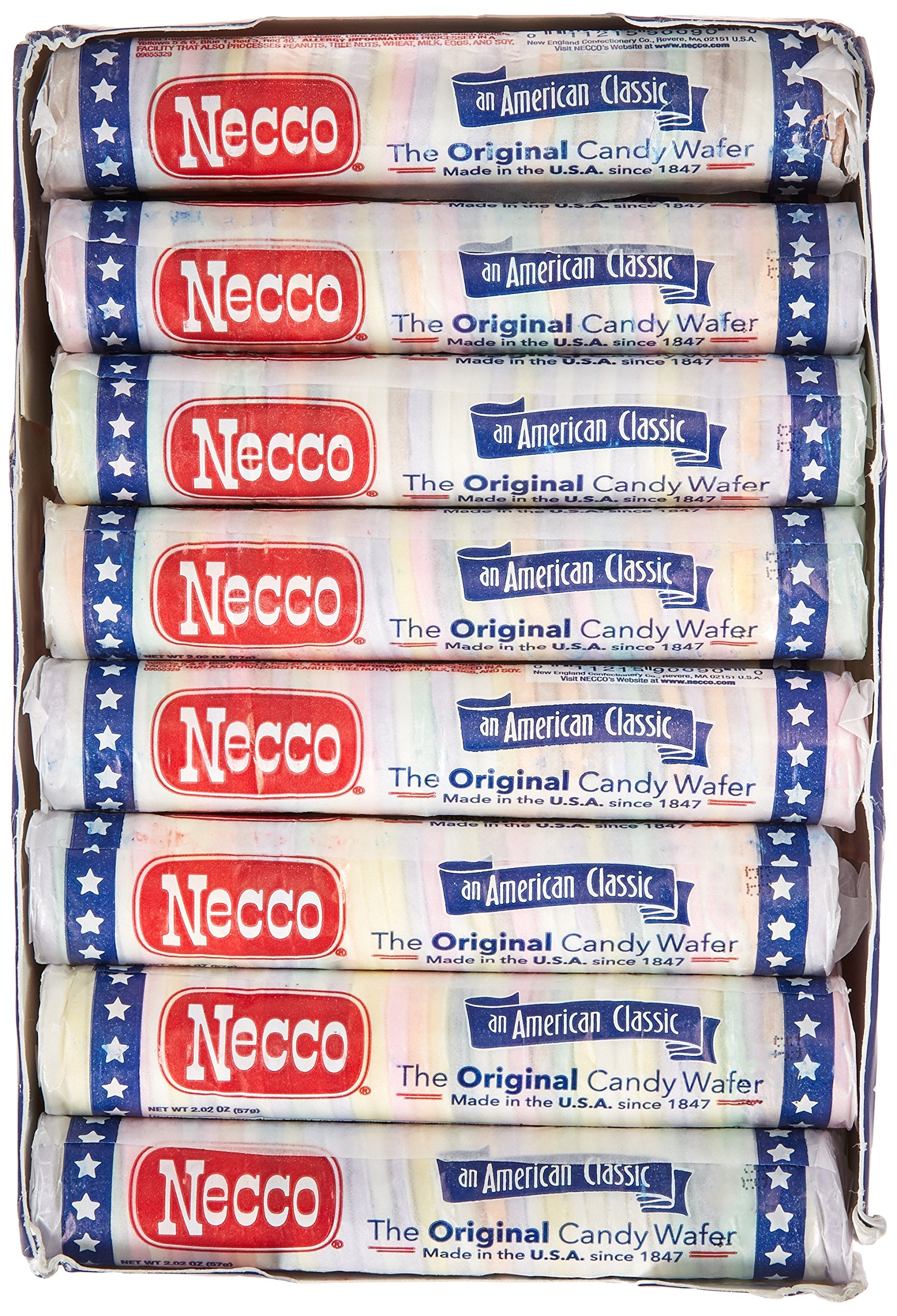 Necco Wafers Original Chocolate Flavored Hard Candy Rolls - Bundle of 6 Rolls, 2.02oz
