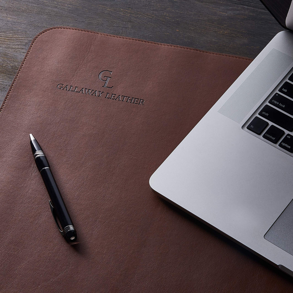Gallaway Leather Desk Mat,Desk Writing Pad - Office Desk Pad, Medium 24" x 14" Black, Desk Mats on Top of Desks, Gift Ready Elegant Computer Desk Mat Desk Cover Desk Pad Protector PU Leather