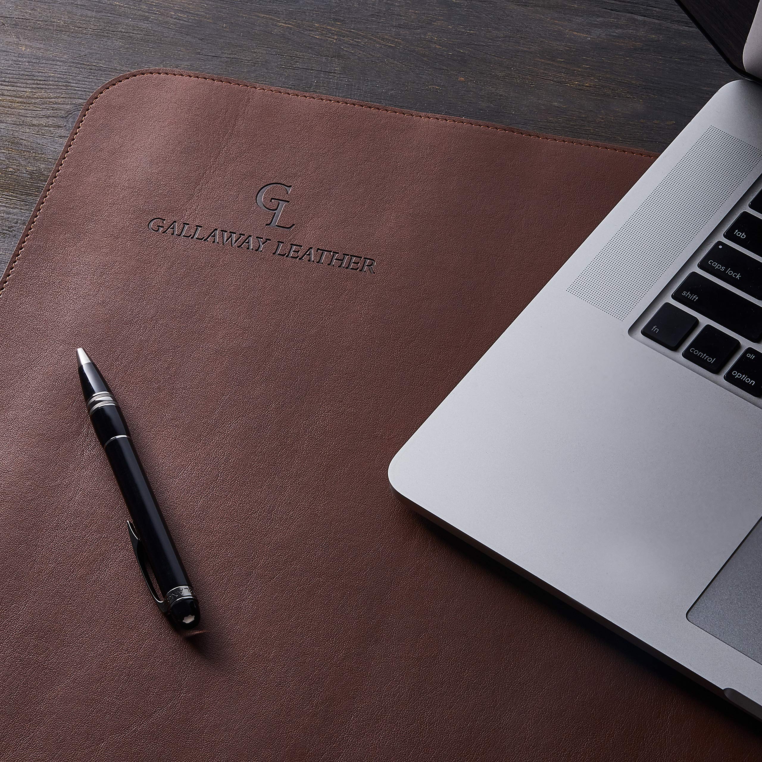 Gallaway Leather Desk Mat,Desk Writing Pad - Office Desk Pad, Medium 24" x 14" Black, Desk Mats on Top of Desks, Gift Ready Elegant Computer Desk Mat Desk Cover Desk Pad Protector PU Leather