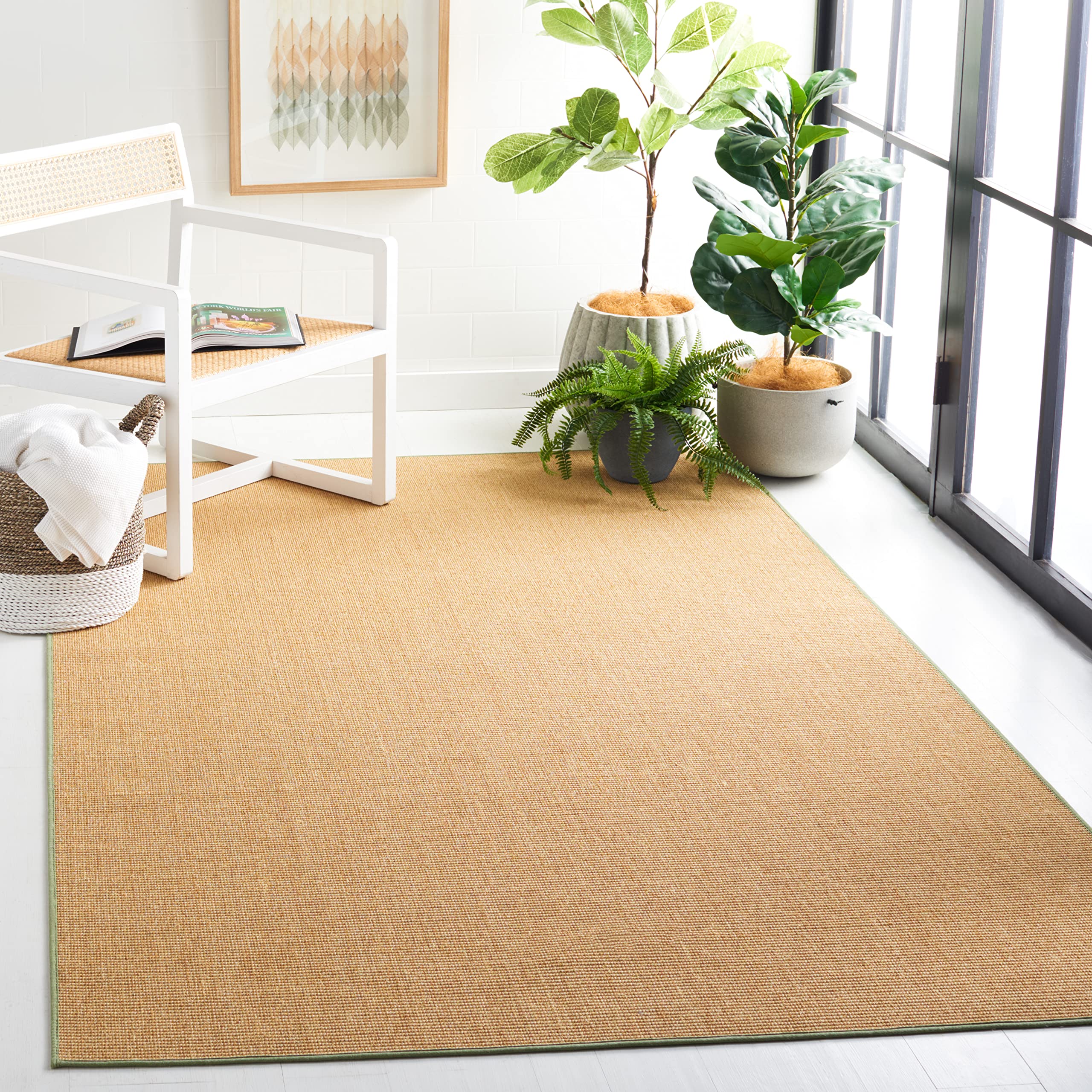 Martha Stewart x SAFAVIEH Area Rug Collection - 1'9" x 2'10", Beige & Ivory, Sisal & Jute, Farmhouse Style, Ideal for Living Room, Bedroom, Office, Dining Space (MSR9501C)