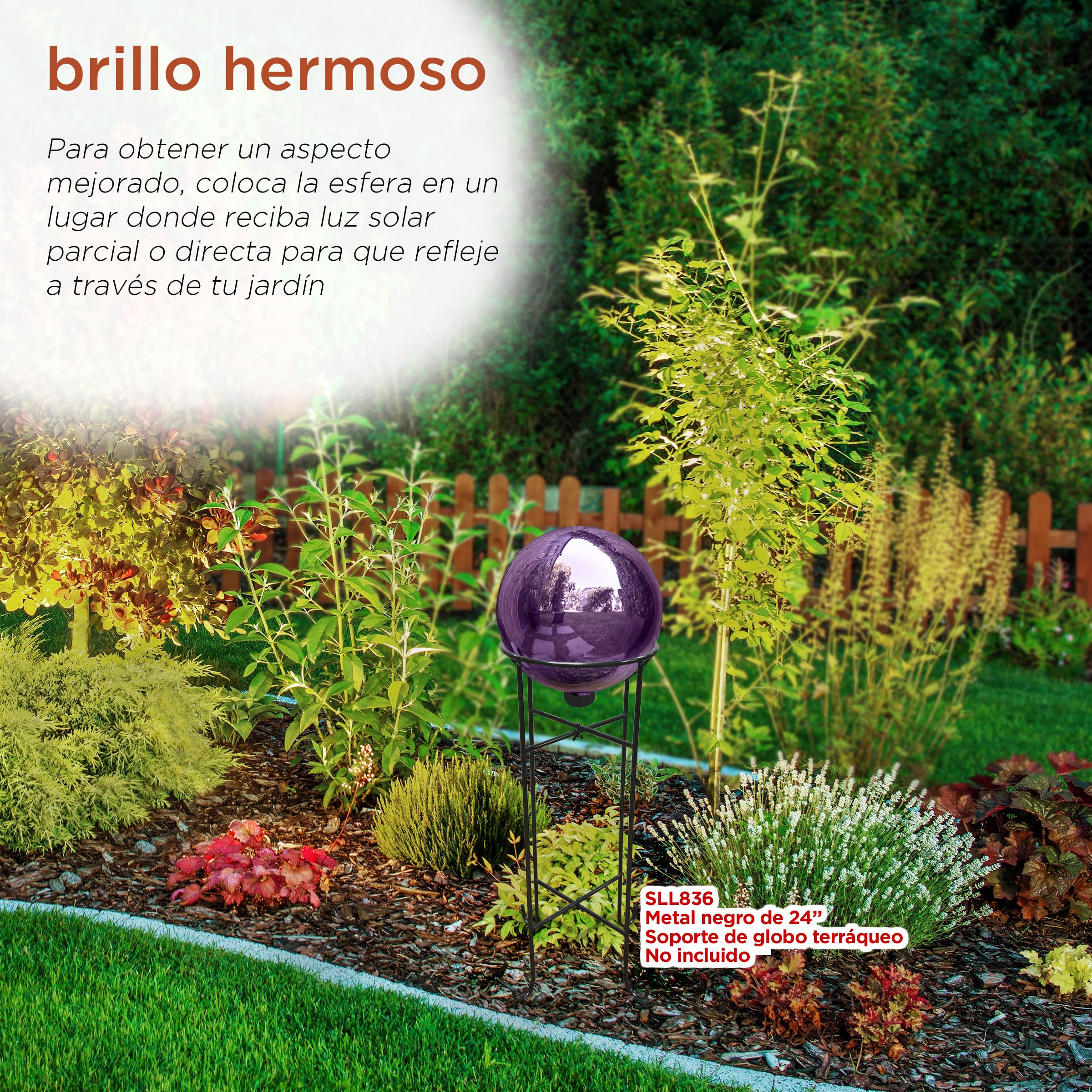 Alpine Corporation | 10" Indoor/Outdoor Glass Gazing Globe — Festive Garden & Yard Décor Accent — Blue