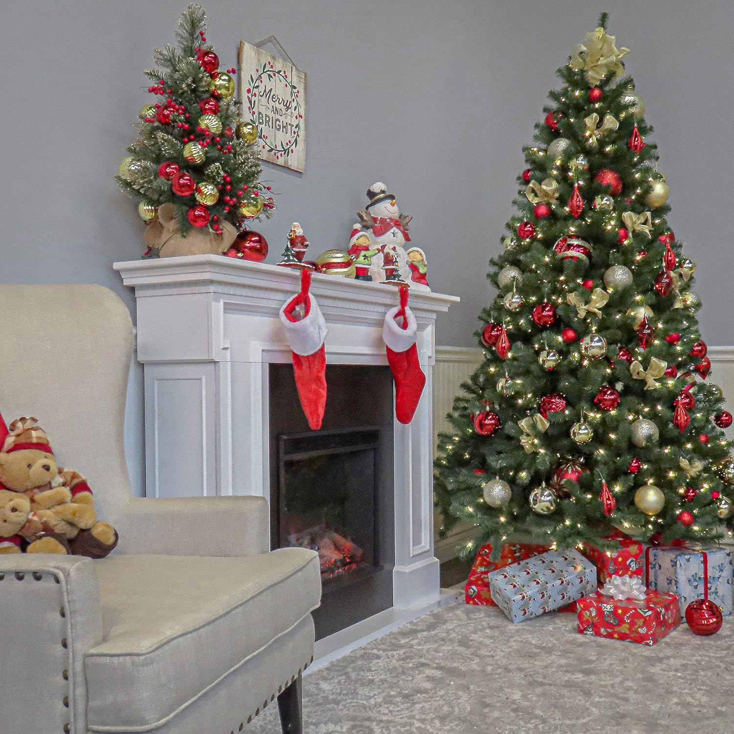 National Tree Company 7.5 ft Unlit North Valley Spruce Artificial Christmas Tree, 1,346 Tips, Includes Stand, Green