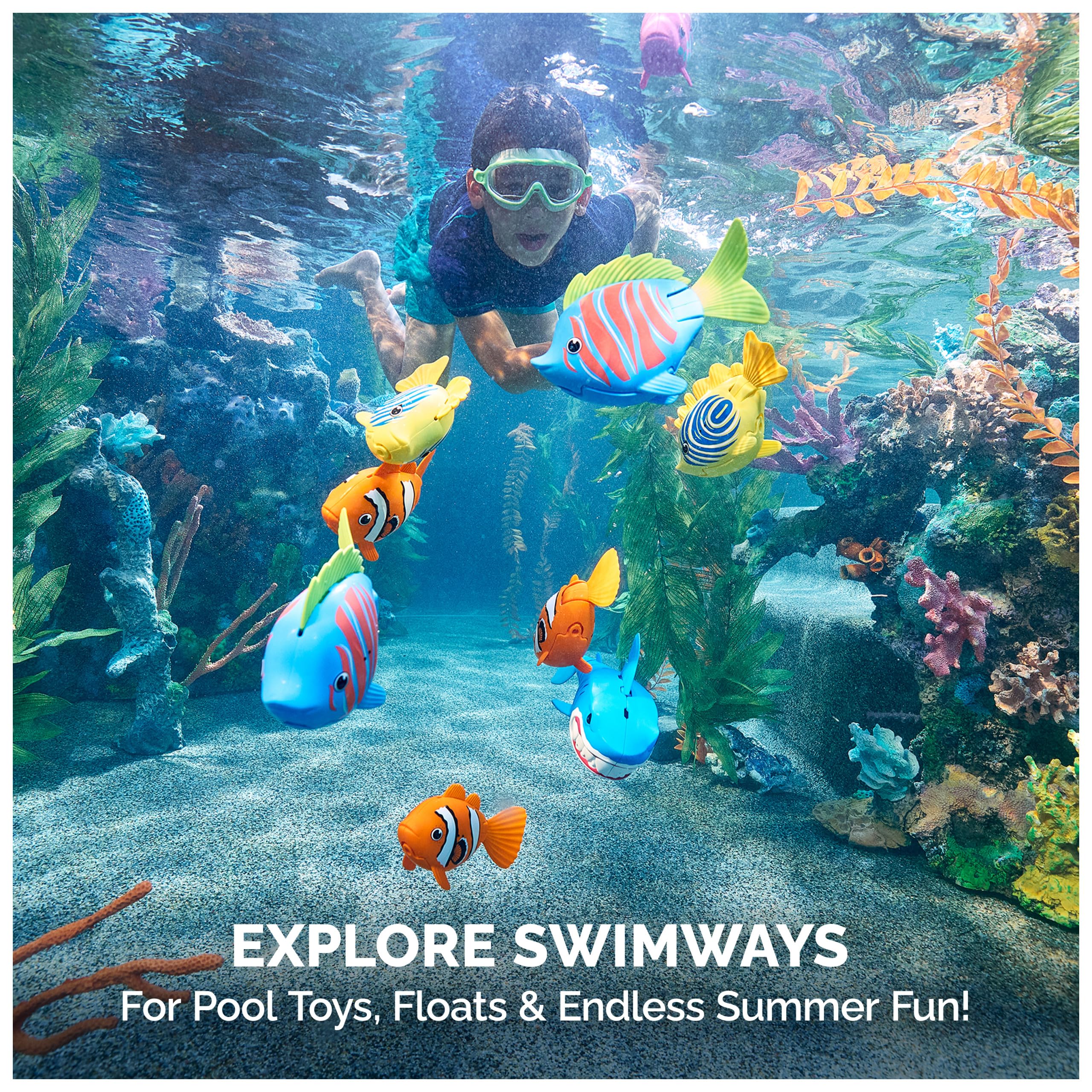 Swimways Gabby's Dollhouse Dive n Catch Game, Swimming Pool Accessories & Kids Pool Toys, Pool Party Supplies & Water Toys for Kids Aged 5 & Up