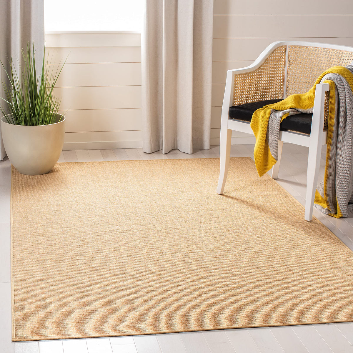 Martha Stewart x SAFAVIEH Area Rug Collection - 1'9" x 2'10", Beige & Ivory, Sisal & Jute, Farmhouse Style, Ideal for Living Room, Bedroom, Office, Dining Space (MSR9501C)