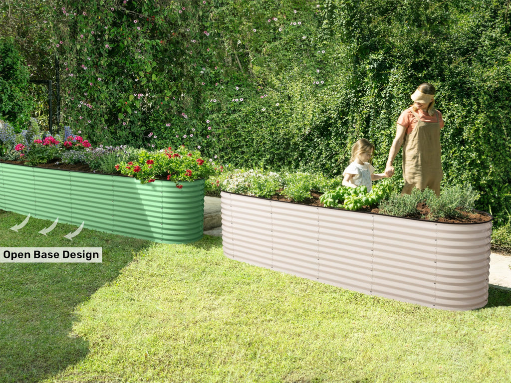 9-in-1 Galvanized Steel Raised Garden Bed // 8×2×1.5 ft Modular Planter for Gardening, Vegetables, Flowers // 18" Tall Metal Raised Garden Beds Outdoor (Dark Green) // Patented Design Planter Box