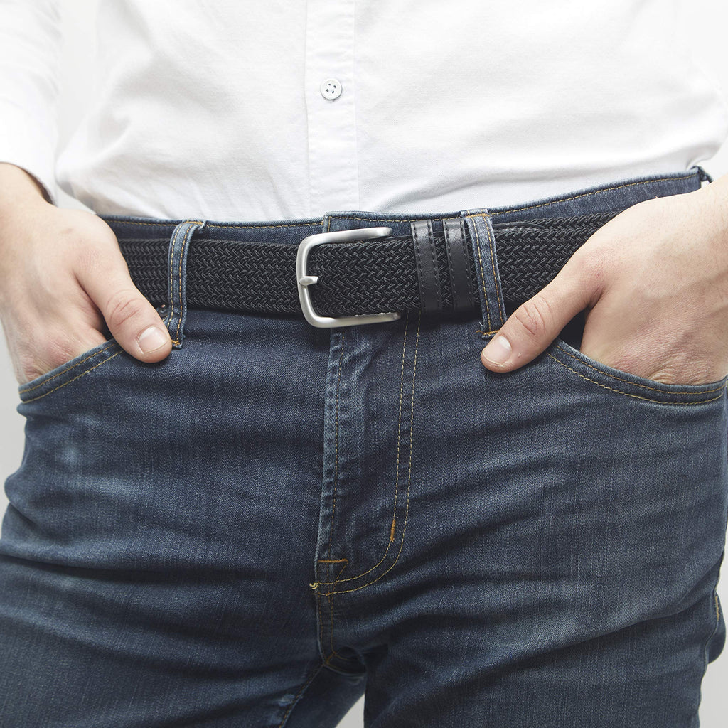 Amazon Essentials Men's Stretch Woven Braid Belt for Jeans