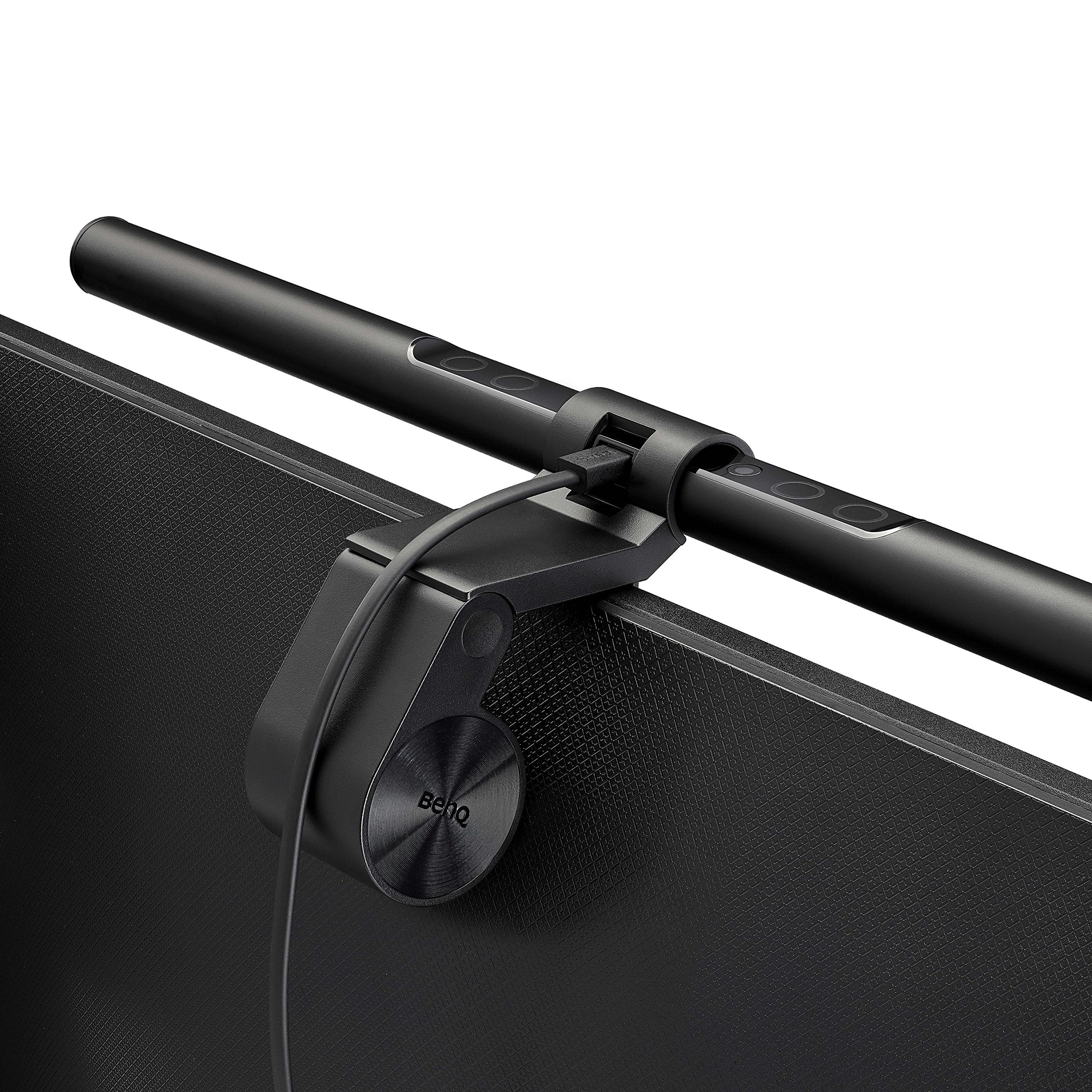 BenQ ScreenBar LED Monitor Light Bar - Auto-dimming, Adjustable Brightness and Color Temperature, No Screen Glare, Space-Saving, Eye-Care USB Monitor Lamp, Black