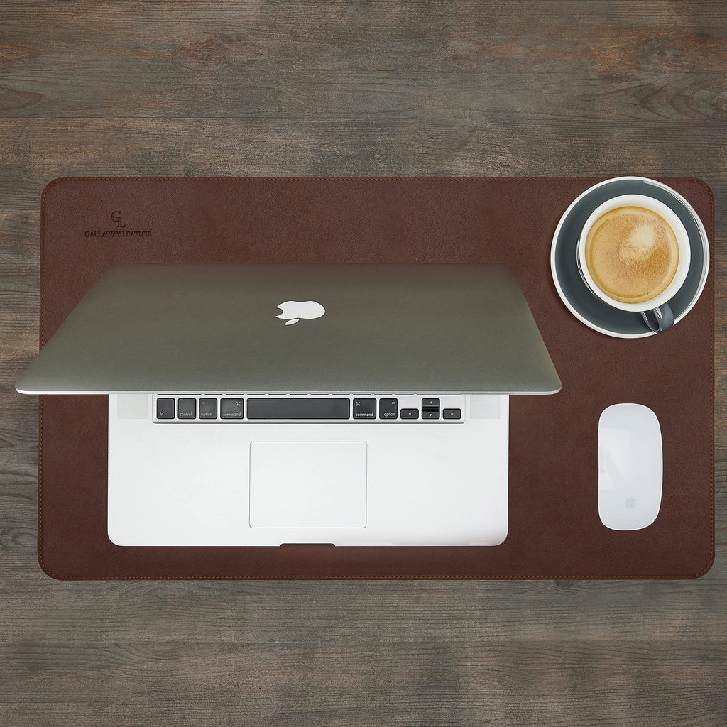 Gallaway Leather Desk Mat,Desk Writing Pad - Office Desk Pad, Medium 24" x 14" Black, Desk Mats on Top of Desks, Gift Ready Elegant Computer Desk Mat Desk Cover Desk Pad Protector PU Leather