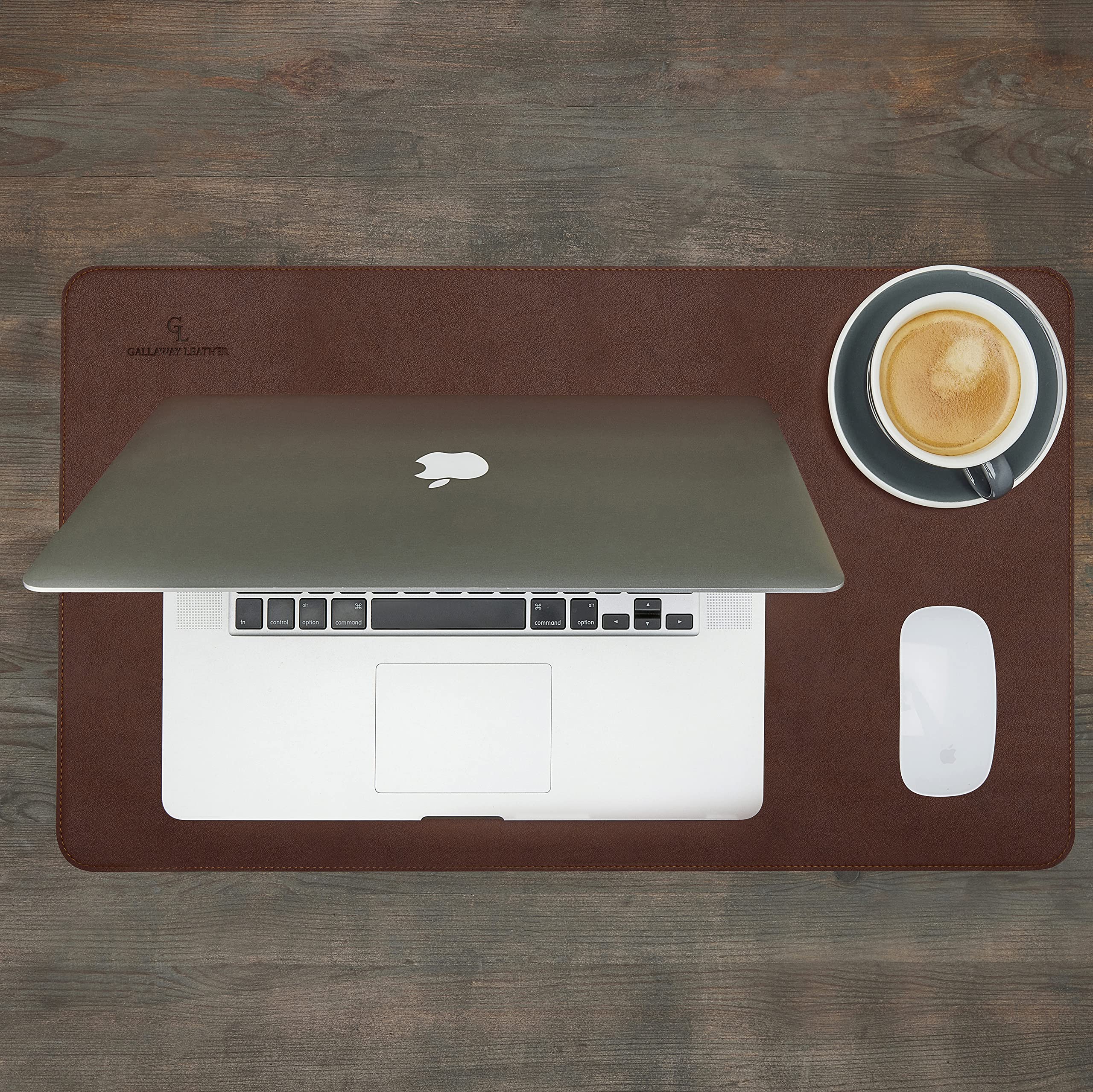 Gallaway Leather Desk Mat,Desk Writing Pad - Office Desk Pad, Medium 24" x 14" Black, Desk Mats on Top of Desks, Gift Ready Elegant Computer Desk Mat Desk Cover Desk Pad Protector PU Leather