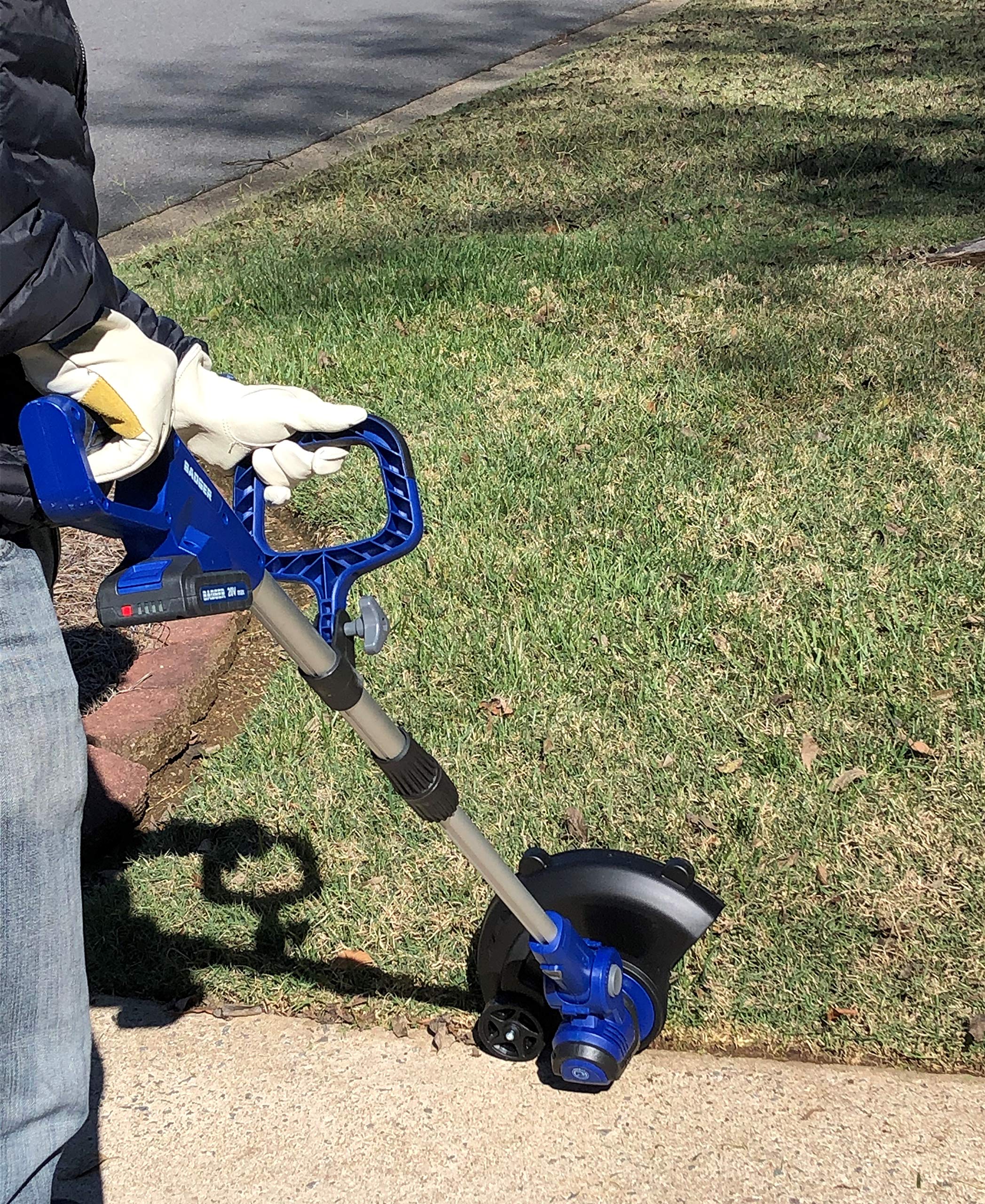 Wild Badger Power 20V Weed Wacker, Leaf Blower, Wheeled Edger Kit Electric with 2 * 2Ah Battery & Charger, String Trimmer, Lightweight, Adjustable Telescopic Shaft, Fast-Charging