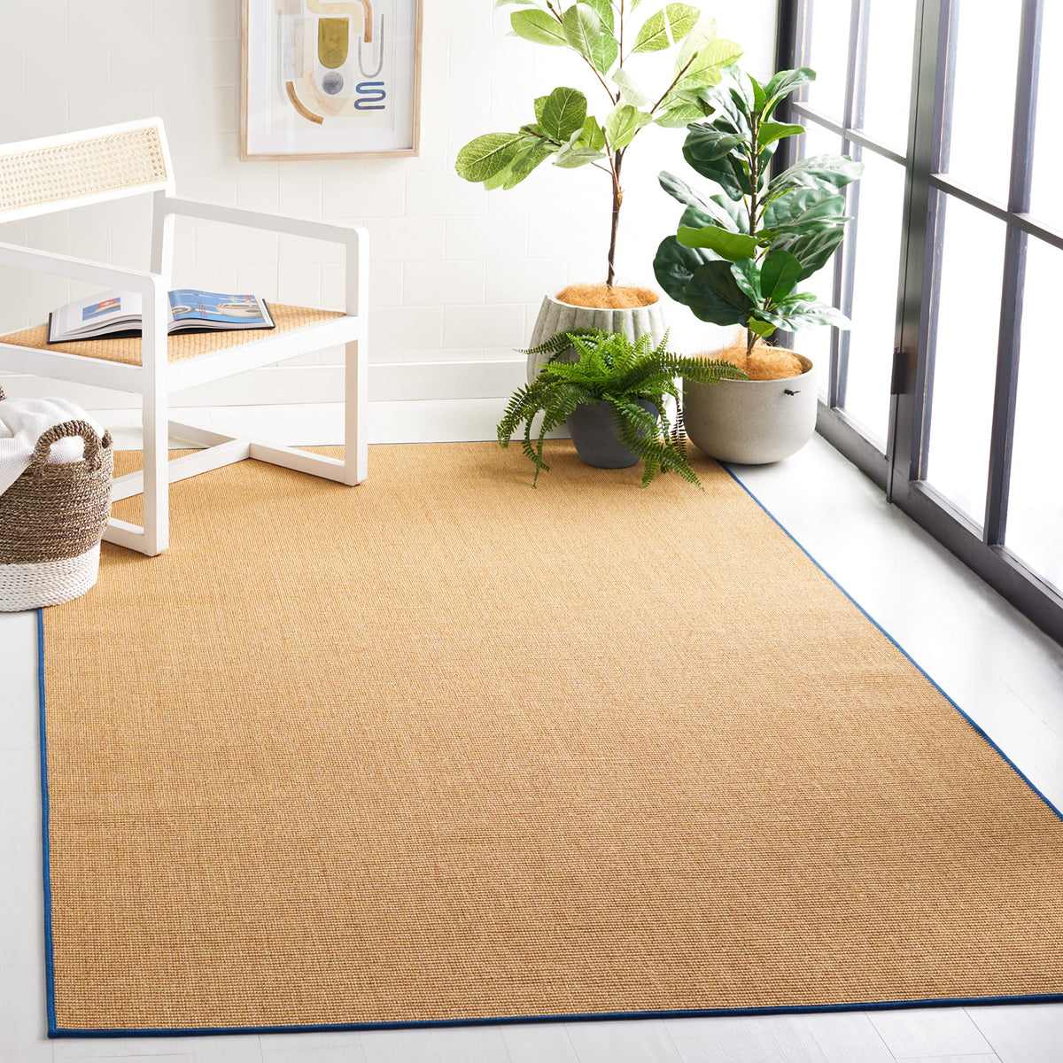 Martha Stewart x SAFAVIEH Area Rug Collection - 1'9" x 2'10", Beige & Ivory, Sisal & Jute, Farmhouse Style, Ideal for Living Room, Bedroom, Office, Dining Space (MSR9501C)