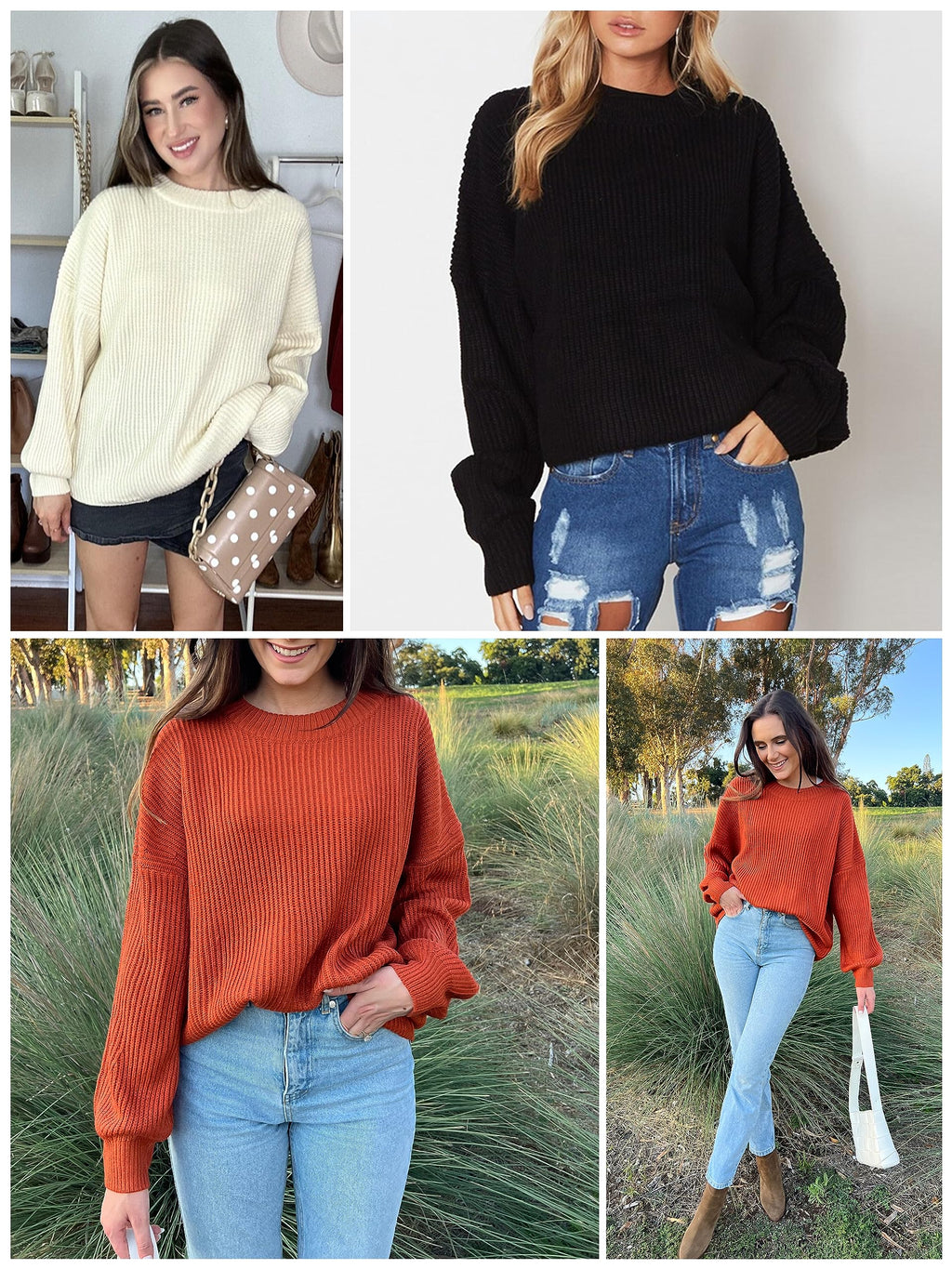 PRETTYGARDEN Womens Sweaters Spring 2026 Oversized Chunky Knitted Pullover Sweater Casual Long Sleeve Crewneck Cute Sweaters