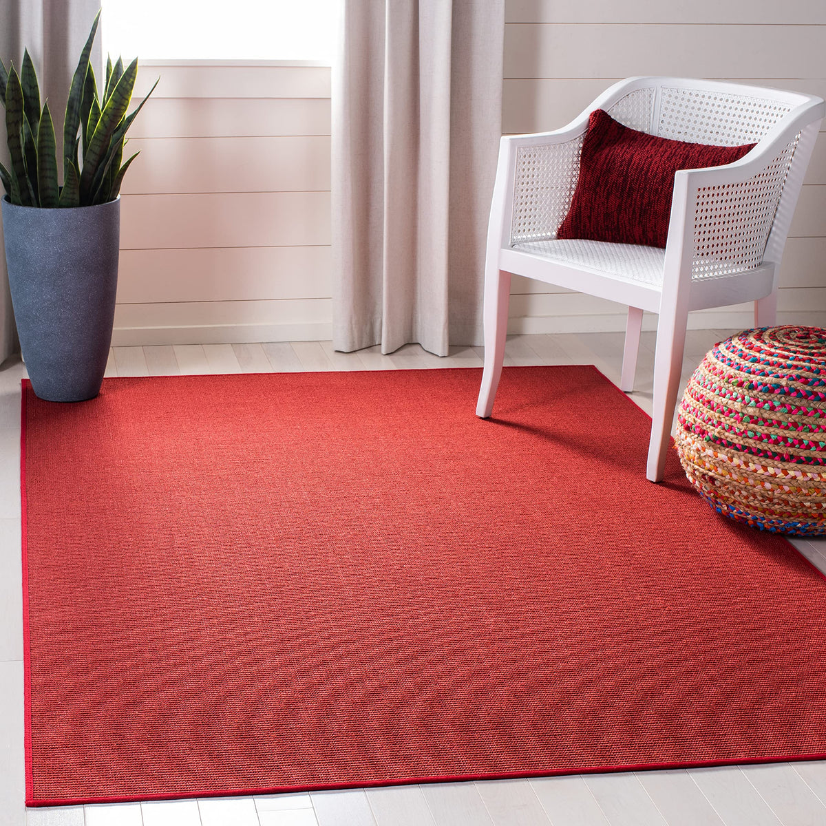 Martha Stewart x SAFAVIEH Area Rug Collection - 1'9" x 2'10", Beige & Ivory, Sisal & Jute, Farmhouse Style, Ideal for Living Room, Bedroom, Office, Dining Space (MSR9501C)