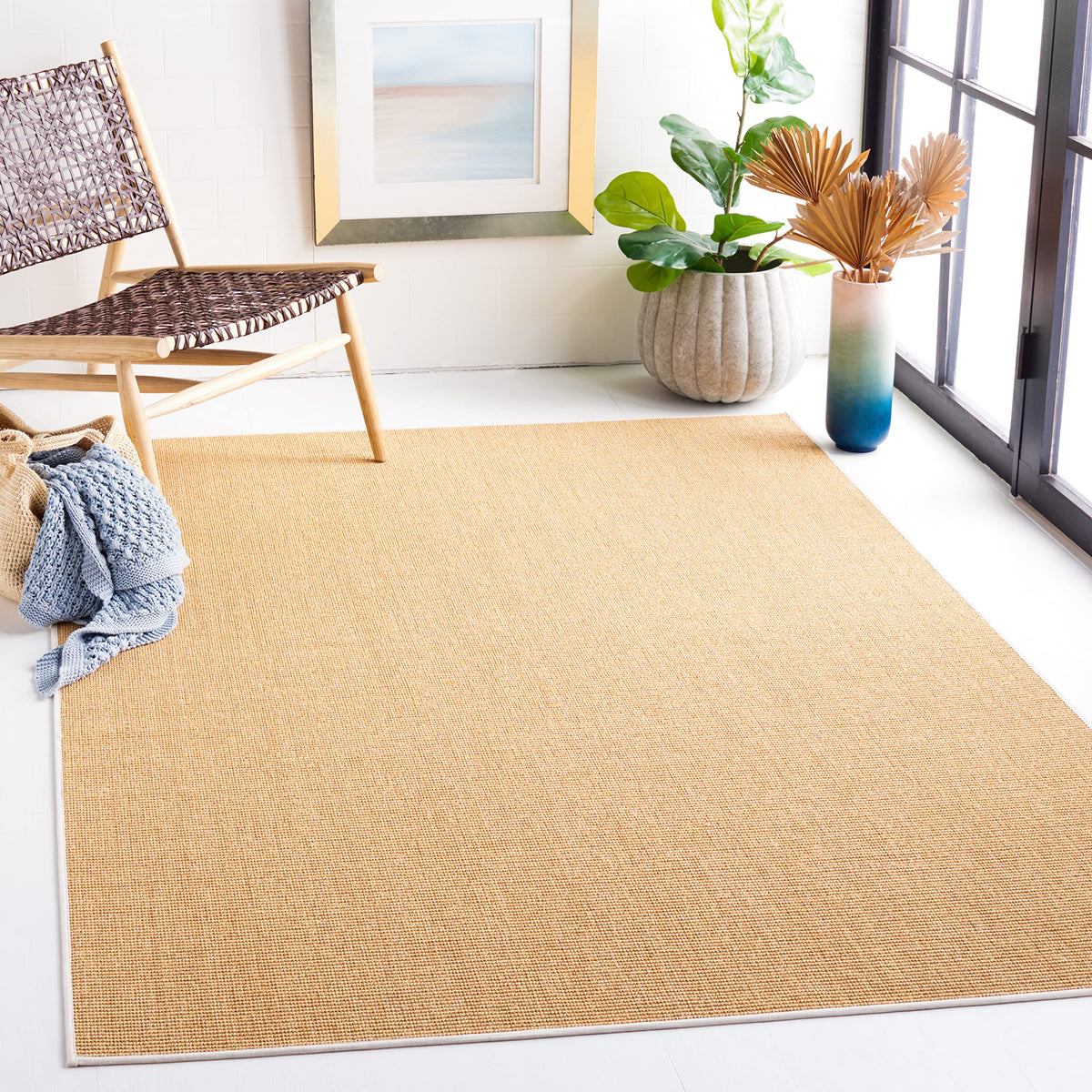 Martha Stewart x SAFAVIEH Area Rug Collection - 1'9" x 2'10", Beige & Ivory, Sisal & Jute, Farmhouse Style, Ideal for Living Room, Bedroom, Office, Dining Space (MSR9501C)