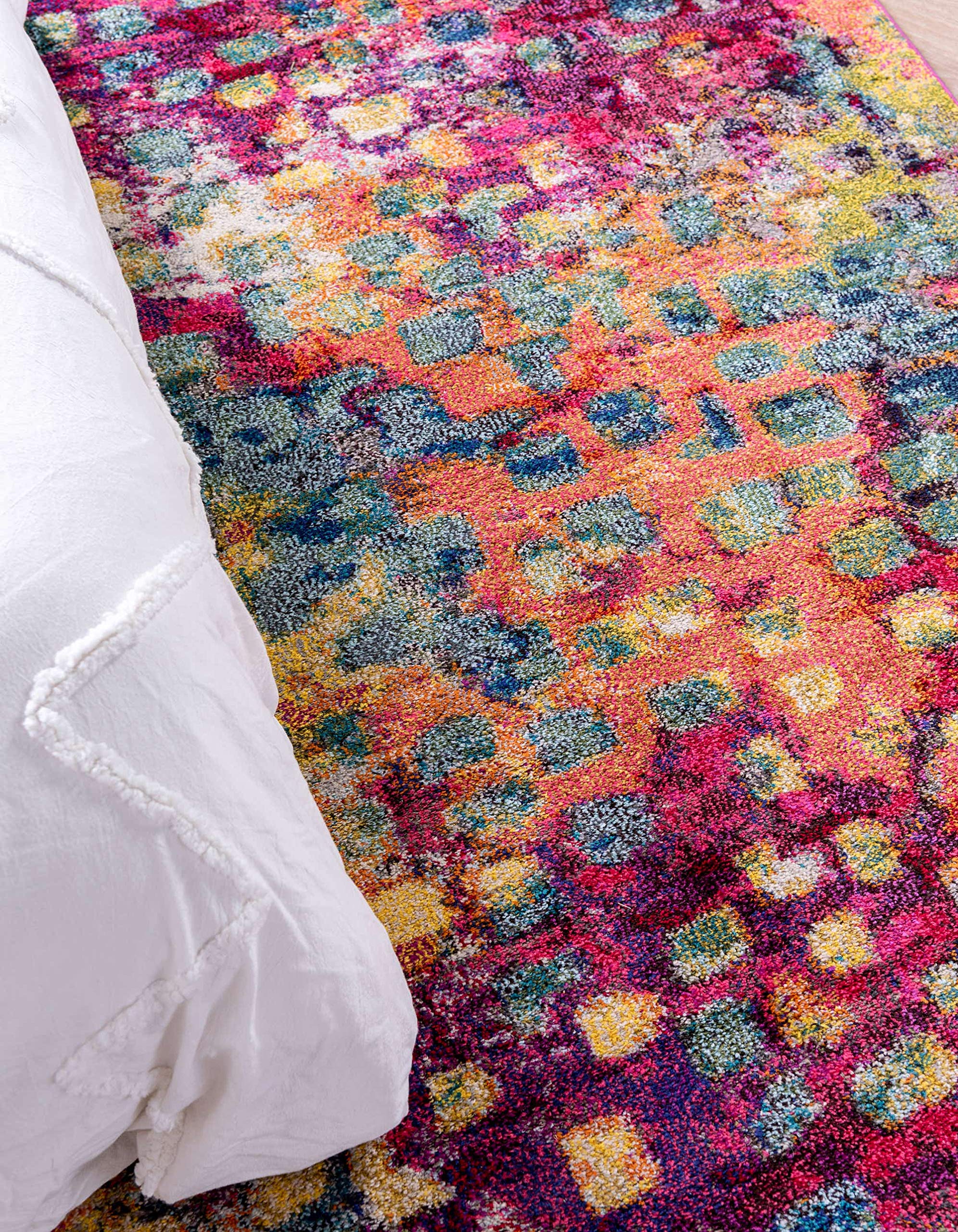 Unique Loom Jardin Collection Colorful, Vibrant, Abstract, Modern Area Rug (2' 0 x 3' 0 Rectangular, Multi/ Blue)