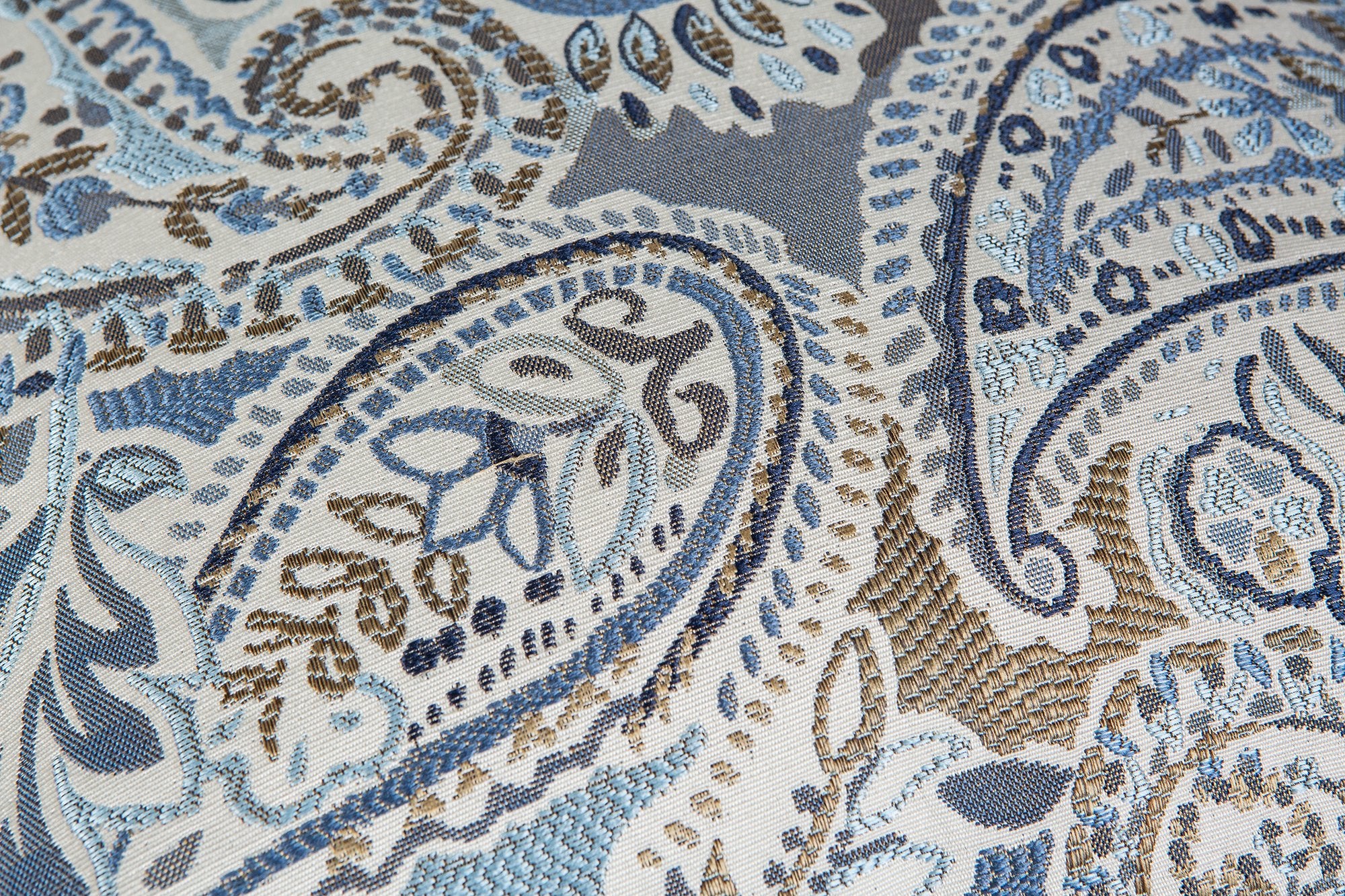 Mika Home Pack of 2 Decorative Pillow Covers Throw Pillow Cases,Paisley Pattern,18X18 Inches,Blue Brown Cream Multicolor