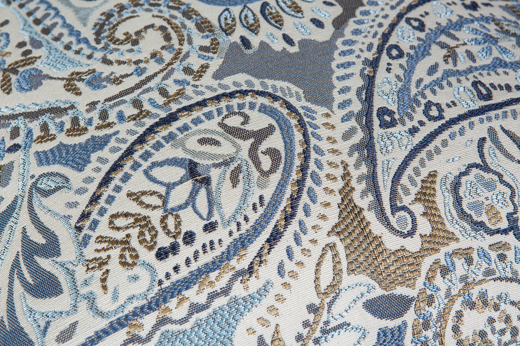 Mika Home Pack of 2 Decorative Pillow Covers Throw Pillow Cases,Paisley Pattern,18X18 Inches,Blue Brown Cream Multicolor