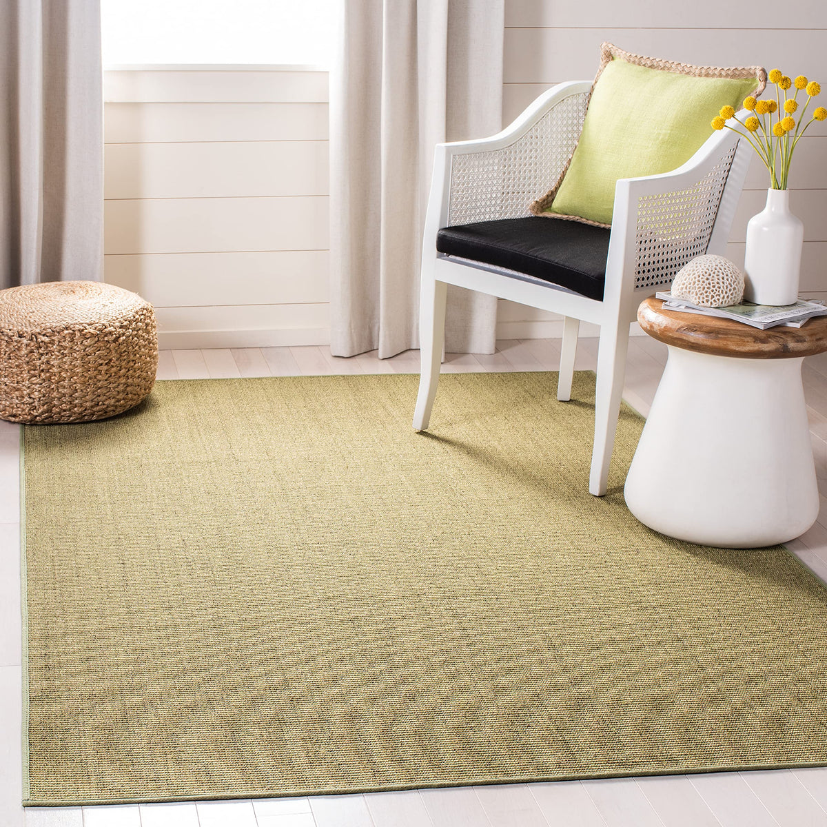 Martha Stewart x SAFAVIEH Area Rug Collection - 1'9" x 2'10", Beige & Ivory, Sisal & Jute, Farmhouse Style, Ideal for Living Room, Bedroom, Office, Dining Space (MSR9501C)
