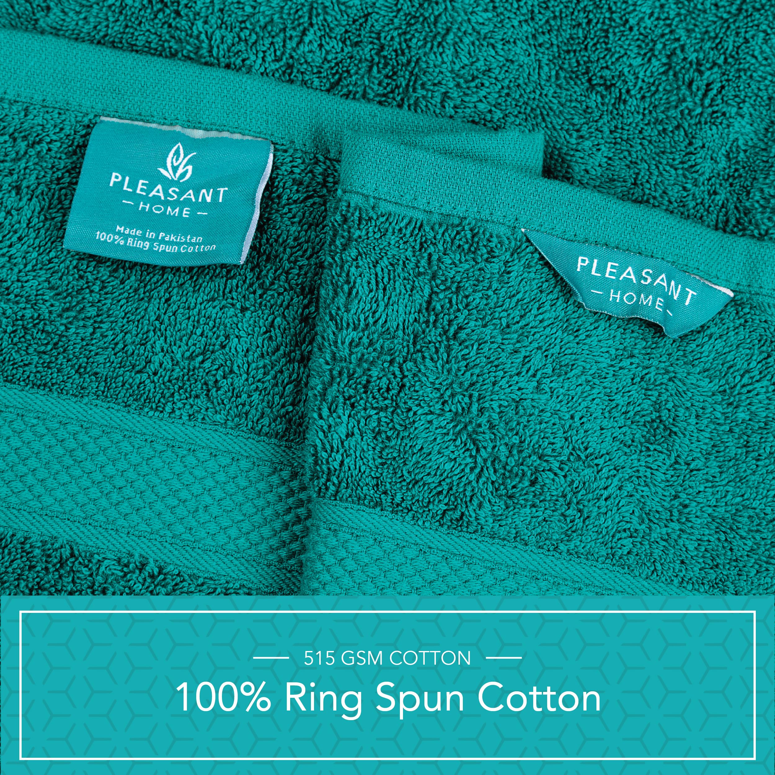 Pleasant Home Bath Towels Set of 6 (24” x 50”) 100% Cotton, 515 GSM | Lightweight, Soft & Highly Absorbent Luxury Towels for Bathroom | for Gym, Pool & Spa | 6 Pack, Gray
