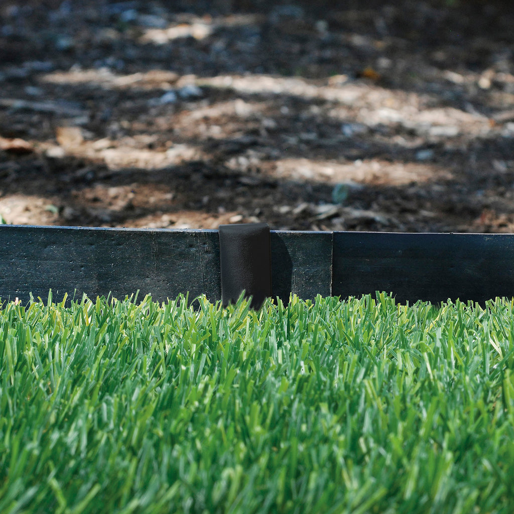 EasyFlex Pound‑In Landscape Edging with Bonus Anchoring Stakes – 20‑Foot Plastic Garden Border, 4.5 in. Straight‑Top Lawn Edging, Black
