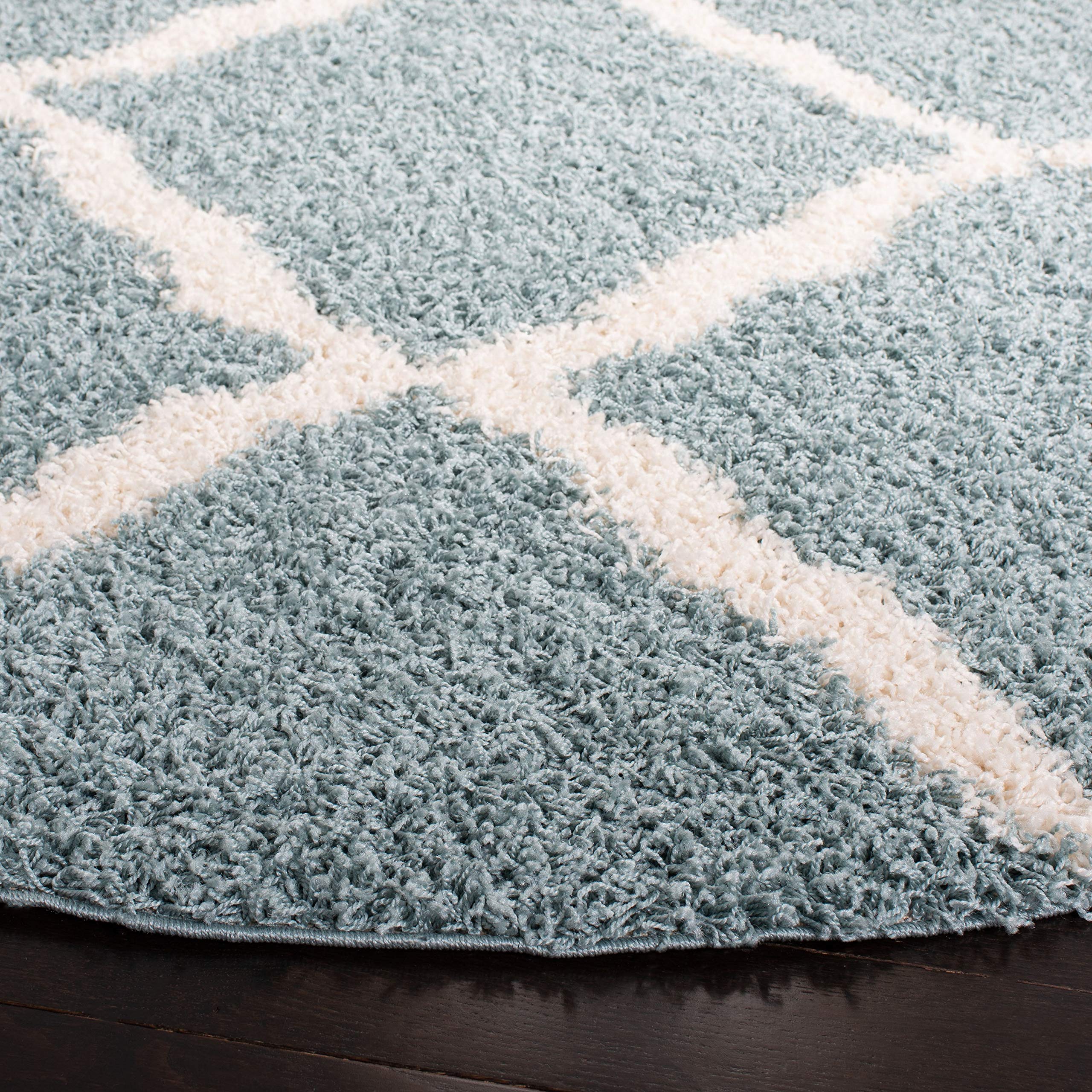 SAFAVIEH Dallas Shag Collection Accent Rug - 2'3" x 4', Beige & Ivory, Trellis Design, Non-Shedding & Easy Care, 1.5-inch Thick Ideal for High Traffic Areas in Entryway, Living Room, Bedroom (SGD257D)