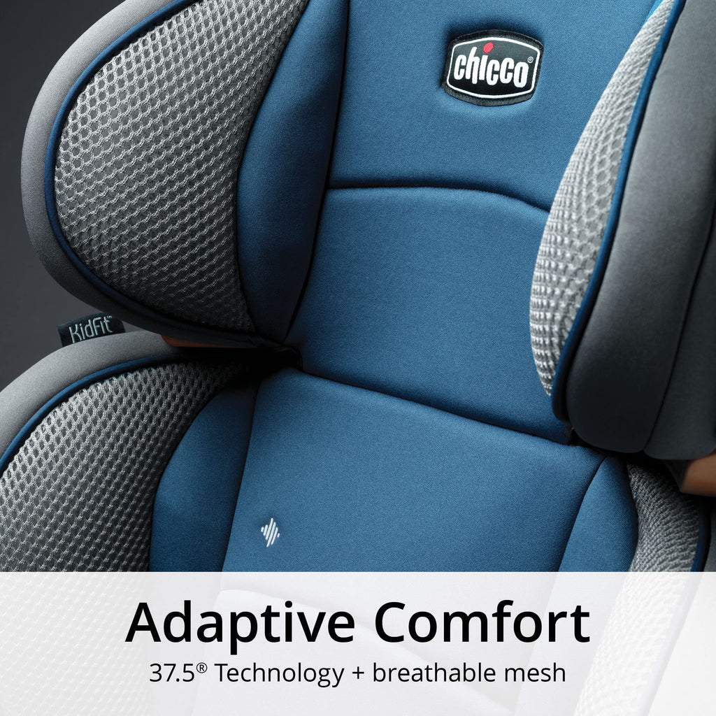 Chicco KidFit Adapt Plus 2-in-1 Belt-Positioning Booster Car Seat, Backless and High Back Booster Seat, for Children Aged 4 Years and up and 40-100 lbs., Vapor/Grey