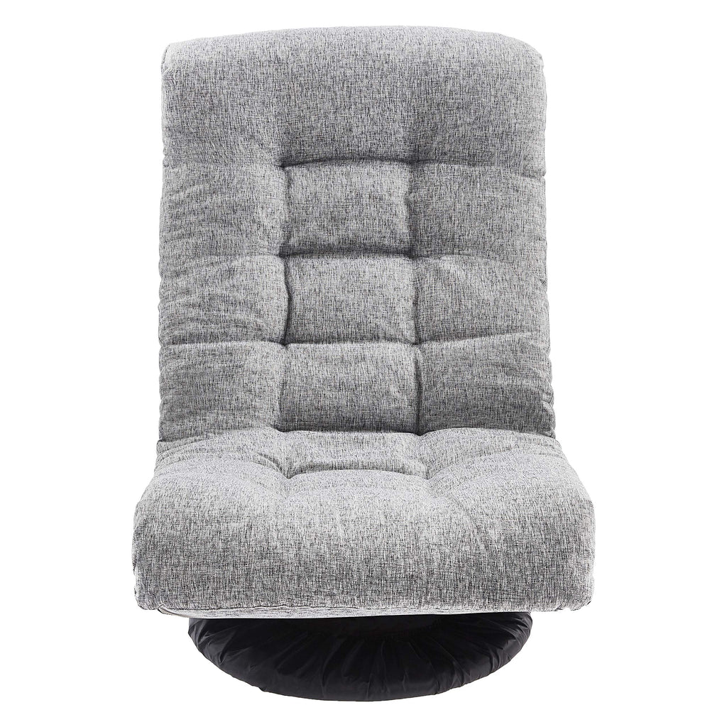 Amazon Basics Swivel Foam Lounge Chair with Headrest, Adjustable Backrest, Floor-Compatible, Foldable, Gaming, 26.3"D x 23.5"W x 13.7"H, Denim Blue