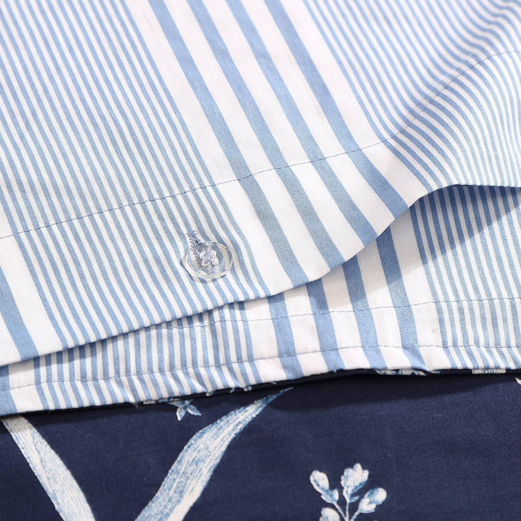 Laura Ashley - Duvet Set, Super Soft & Cozy Bedding, Includes Matching Shams & Bonus Throw Pillow Covers, Coquette Room Decor (Hope Patchwork Blue, Twin)