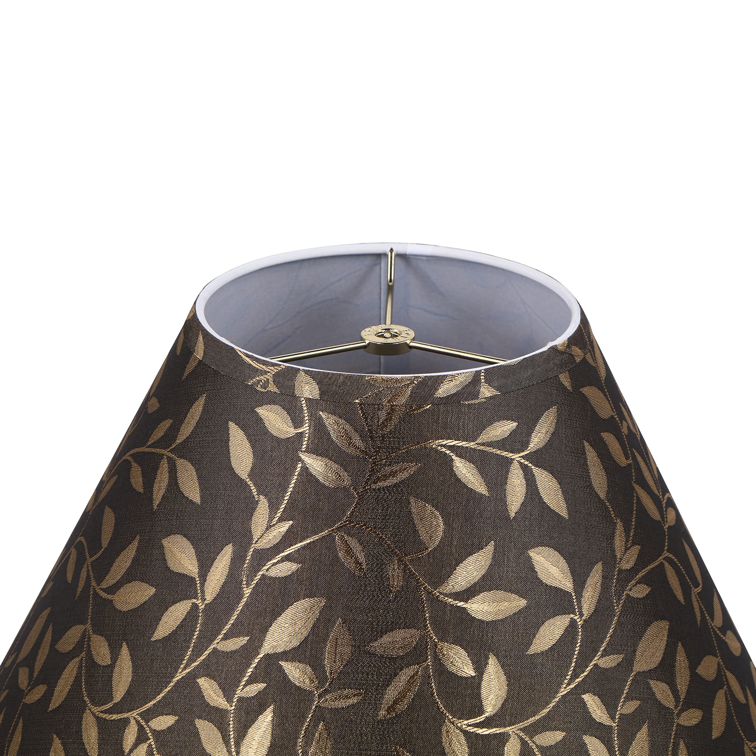 Aspen Creative 32083 Transitional Hardback Empire Shaped Spider Construction Lamp Shade in Brown, 18" wide (7" x 18" x 12 1/2")