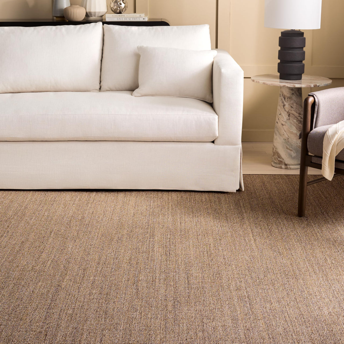 Martha Stewart x SAFAVIEH Area Rug Collection - 1'9" x 2'10", Beige & Ivory, Sisal & Jute, Farmhouse Style, Ideal for Living Room, Bedroom, Office, Dining Space (MSR9501C)