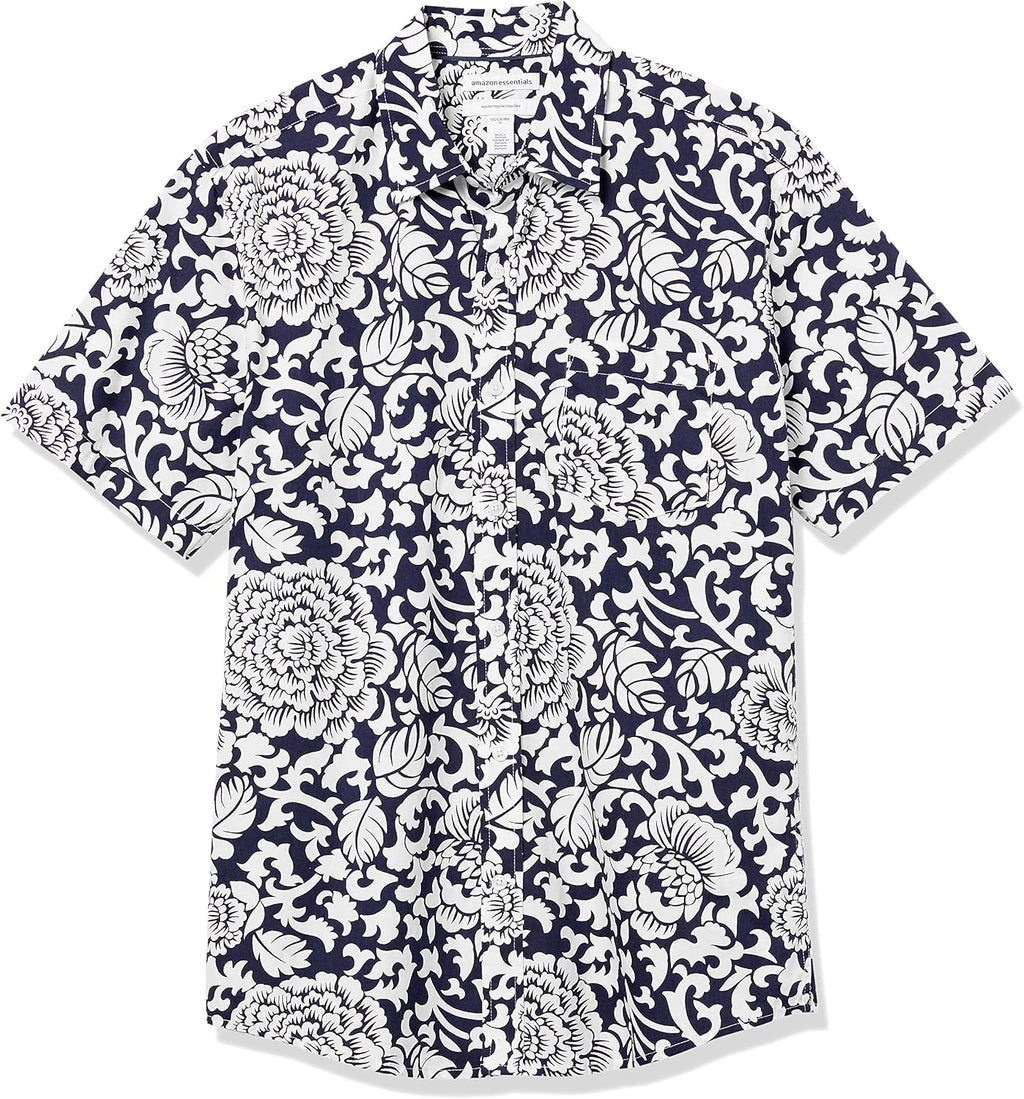 Amazon Essentials Men's Regular-Fit Short-Sleeve Poplin Shirt